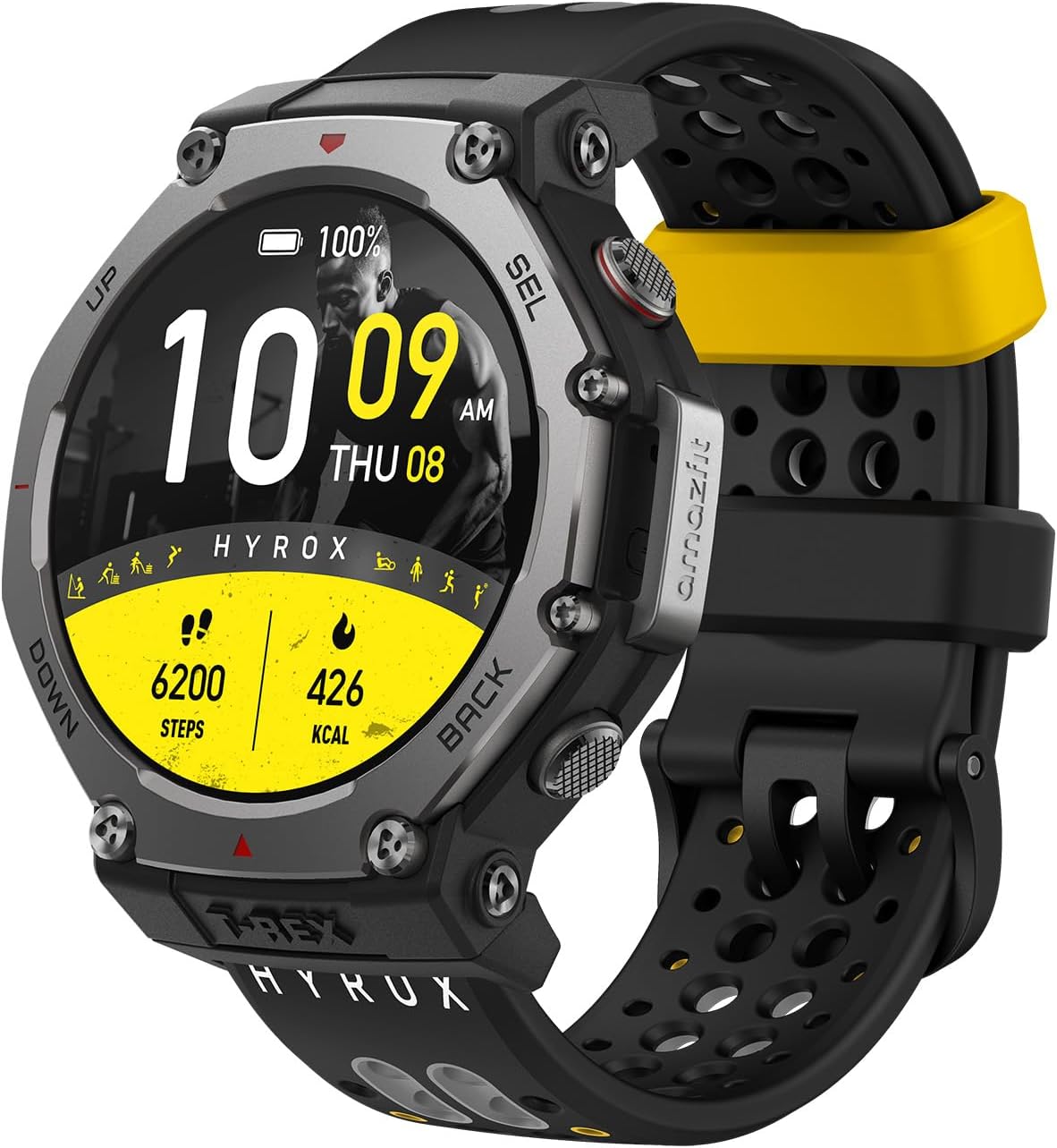 Detalle 2 de Amazfit HYROX Cinturino Sportivo in Silicone 22 mm – compatibile con Balance 2, Balance, Bip 6, T-Rex 3, Cheetah Pro e altri