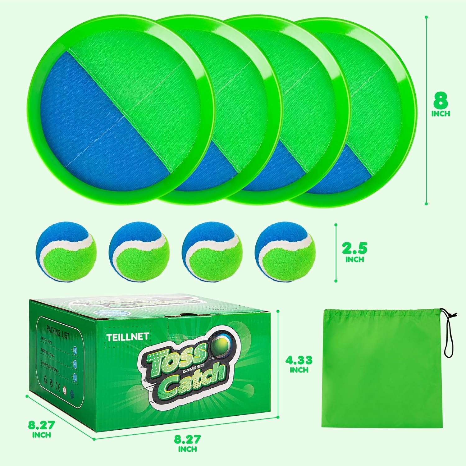 Detalle de Toss and Catch Ball Set Upgrade – Durable Outdoor Beach & Pool Game for Kids