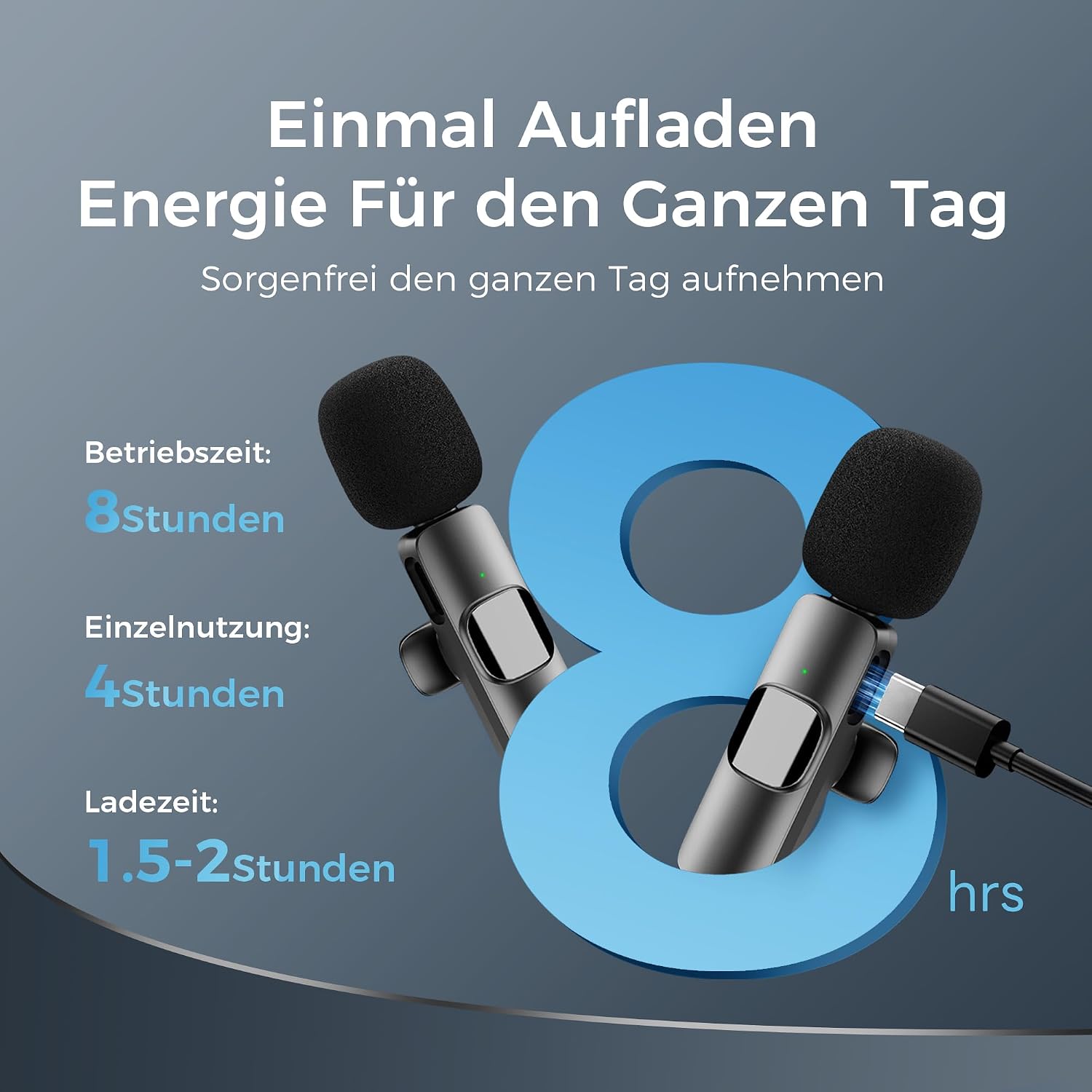 Thumbnail 3 de YRF Mikrofon für iPhone & Android – kabelloses Lavalier mit USB-C & Lightning