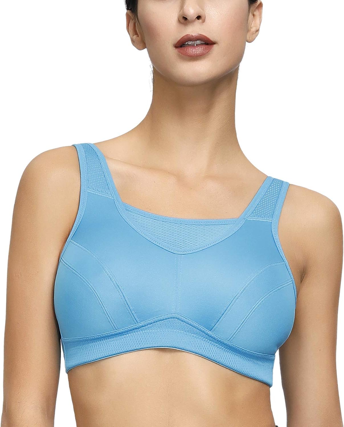 Detalle de Deyllo Damen Sport-BH mit starkem Halt – bügelos, voll abdeckend und atmungsaktiv