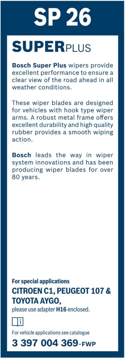 Thumbnail 2 de Bosch SuperPlus SP26 Front Windscreen Wiper Blade