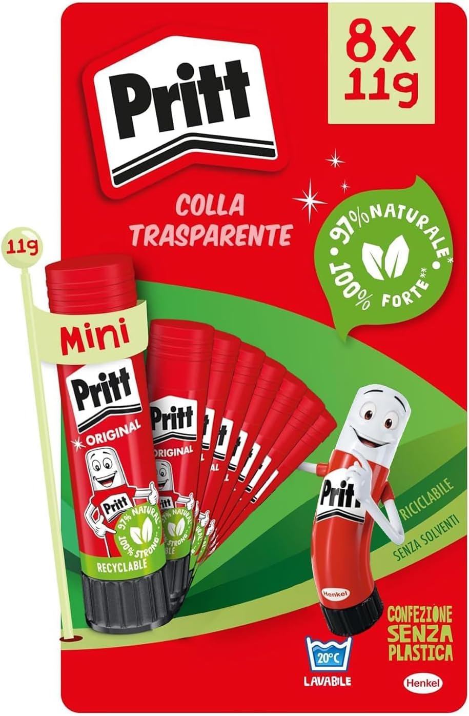 Detalle de Pritt Colla Stick 8 x 11 g — stick di colla per bambini 🖇