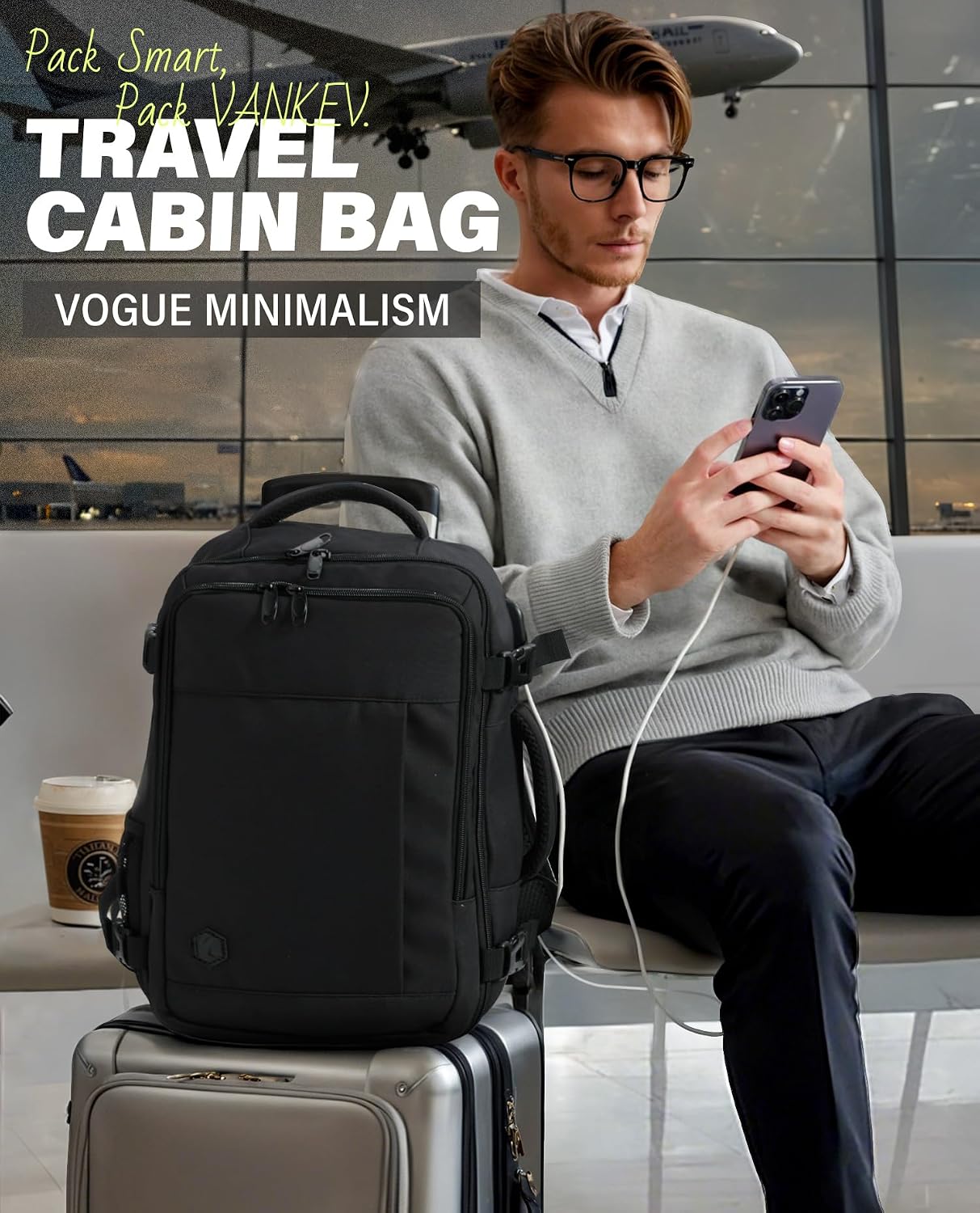 Detalle 2 de VANKEV Easyjet Cabin Bag 45x36x20 underseat backpack