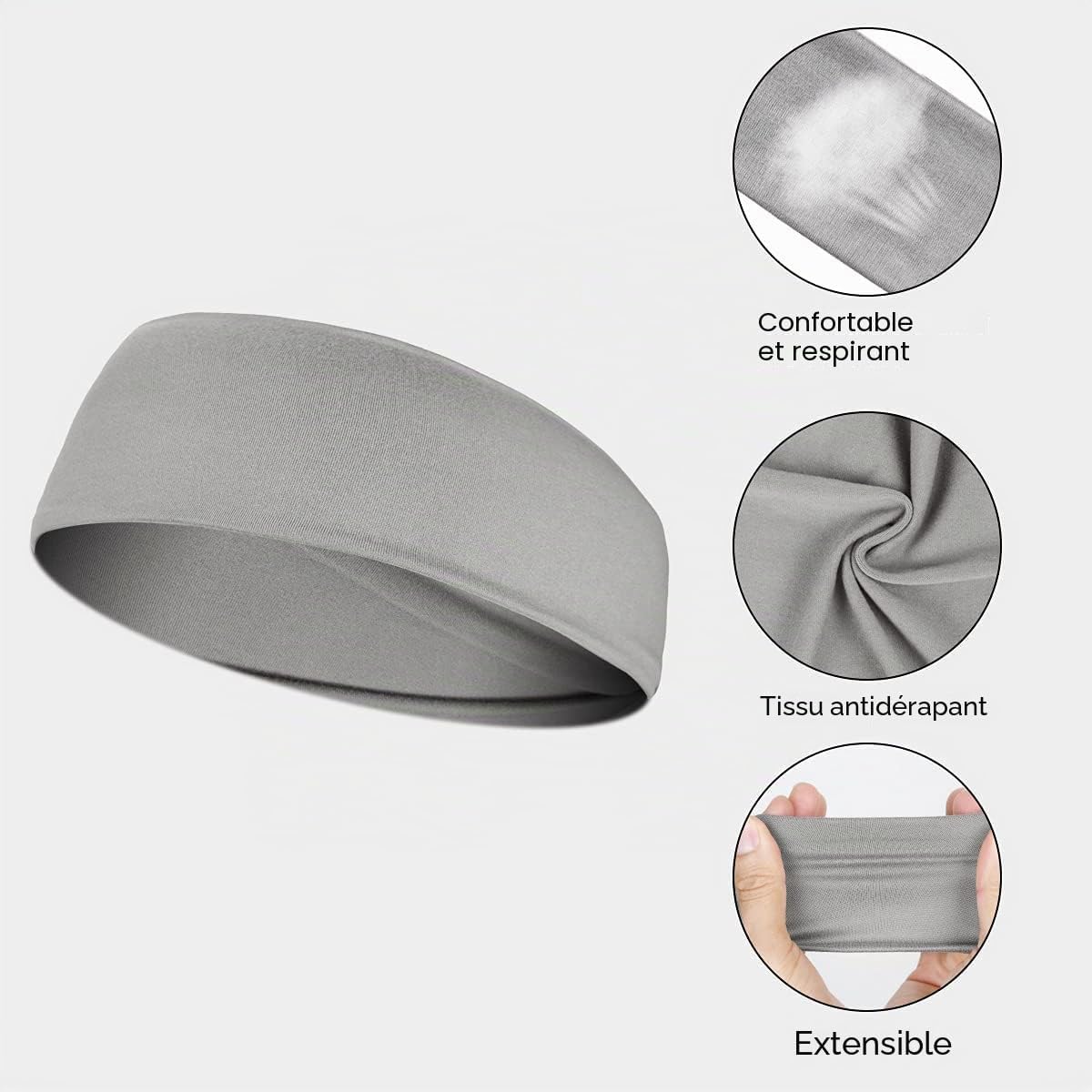 Detalle de Flintronic 6 pièces Bandeau Cheveux Femme – antidérapant, éco-confort, sport et yoga