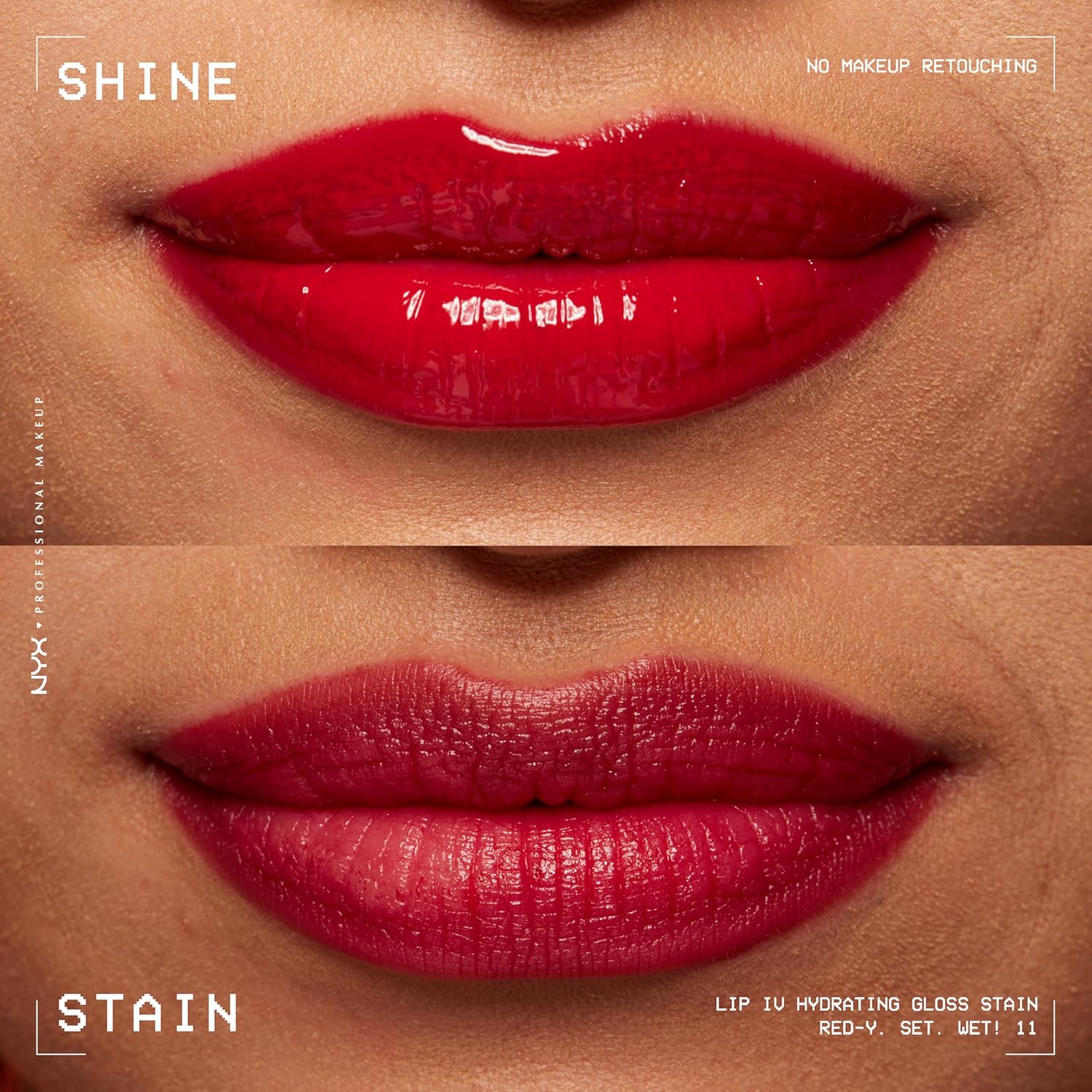Thumbnail 3 de NYX Lip IV Hydrating Gloss Stain – 2 in 1 Feuchtigkeitspflege und langanhaltende Farbe in Red-y.Set.Wet!