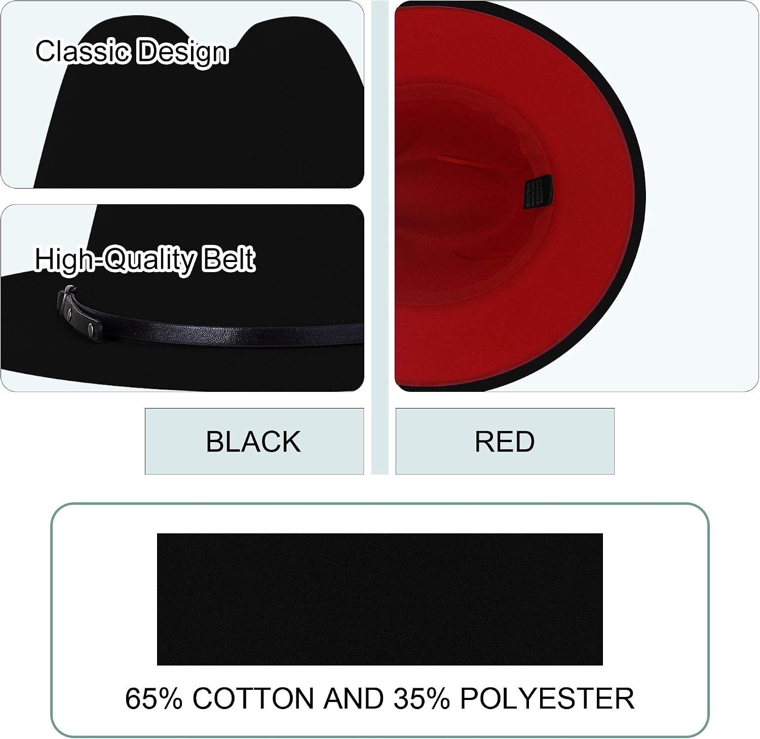 Detalle de KUJUHA Felt Fedora Hat