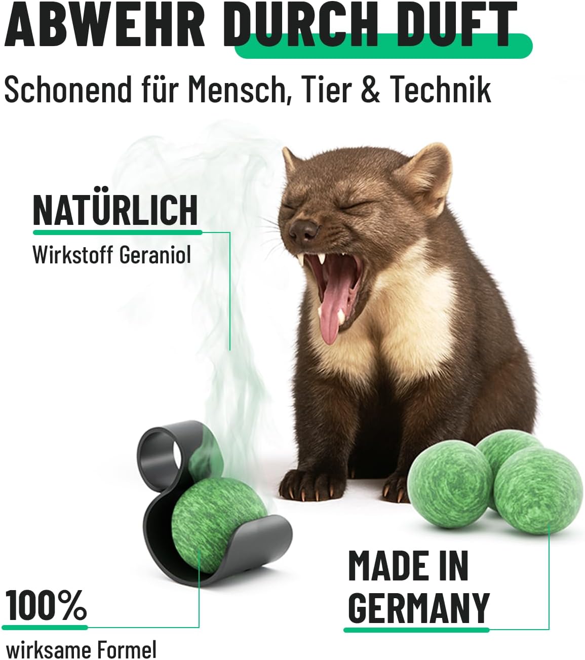 Thumbnail 2 de greate 8X Anti Marder Kugeln (Marderschreck) mit Halterung – Geraniol-Duftkugeln zur Marderabwehr