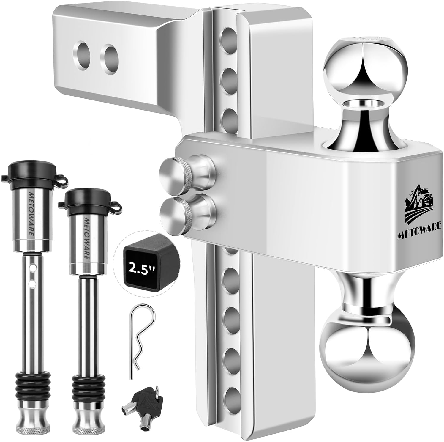 Detalle de METOWARE Adjustable Trailer Hitch 8-inch Drop ๐