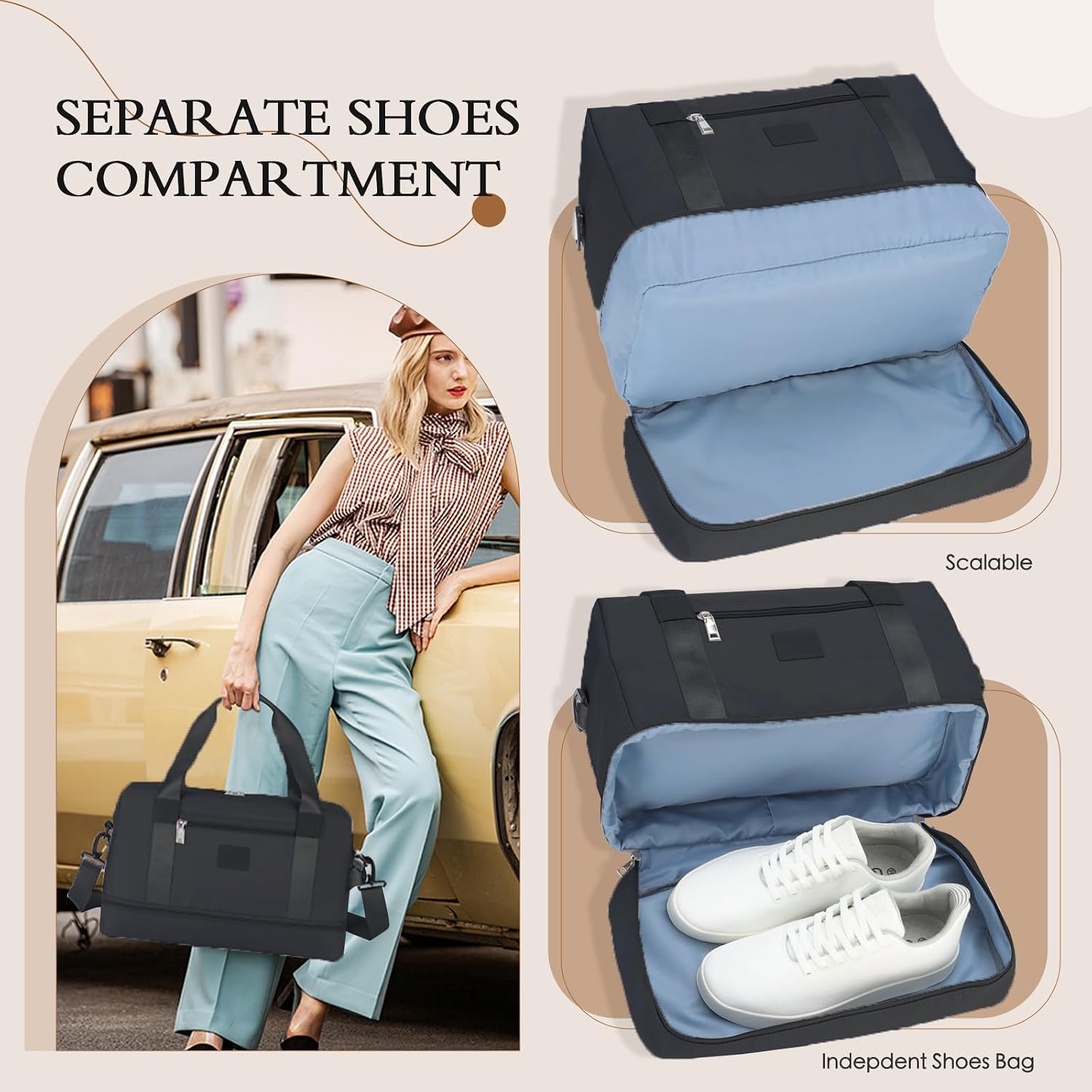 Detalle 2 de Ryanair Cabin Bag 40x30x20 Underseat Carry-On with Wet Pocket and Shoe Compartment