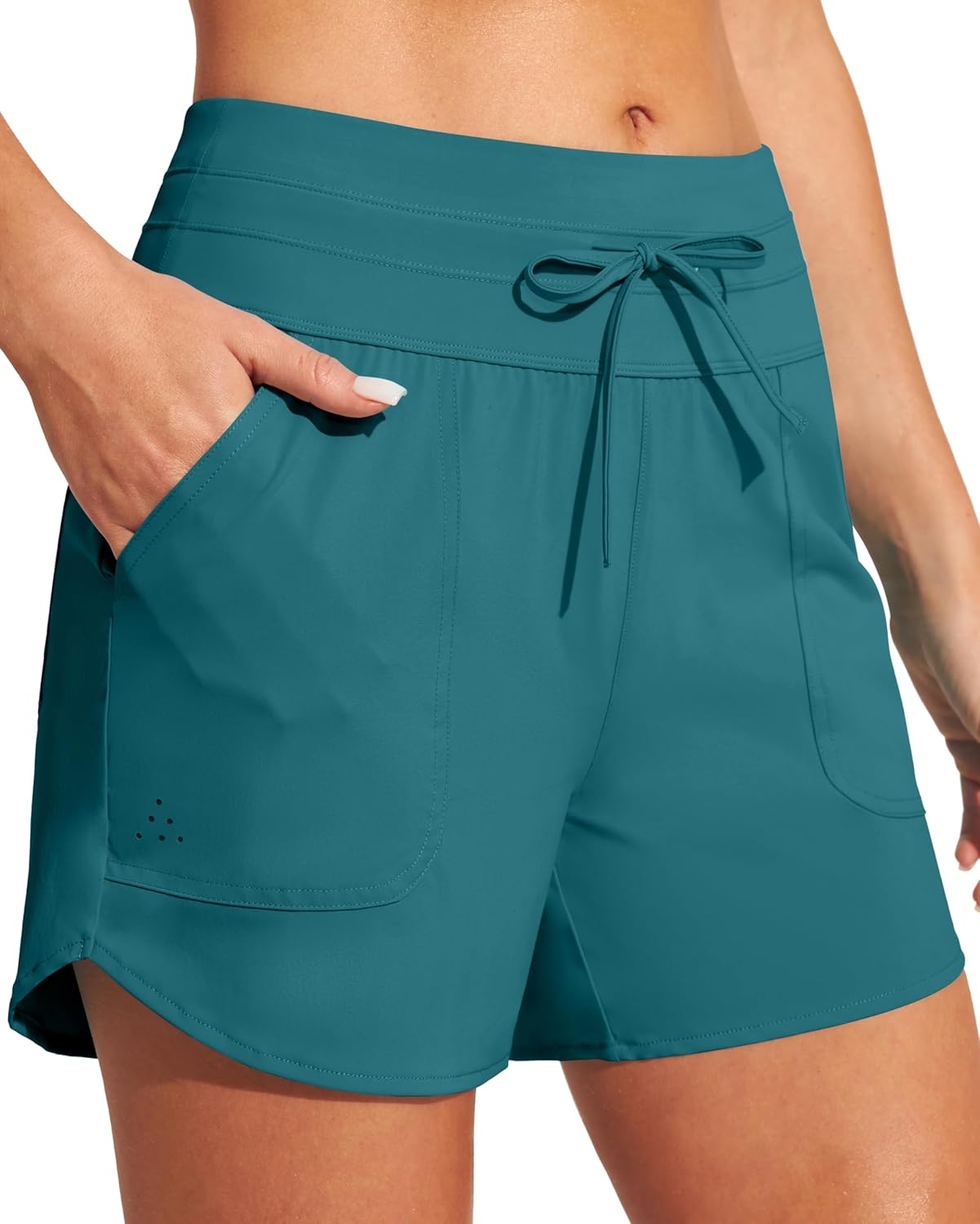 Thumbnail 5 de IUGA Womens 5" Swim Board Shorts: Stretchy, High-Waisted Quick-Dry Bottoms with UPF 50+