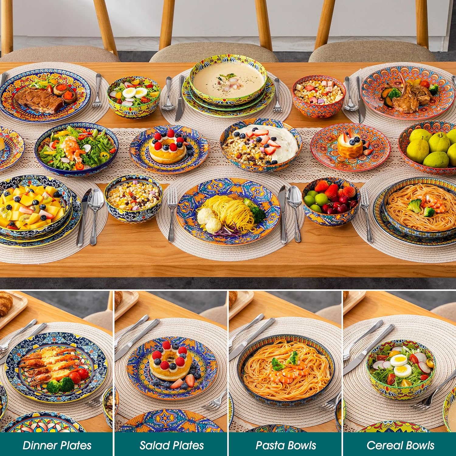 Detalle 2 de Vancasso KRVI 24-Piece Bohemian Dinnerware Set for 6