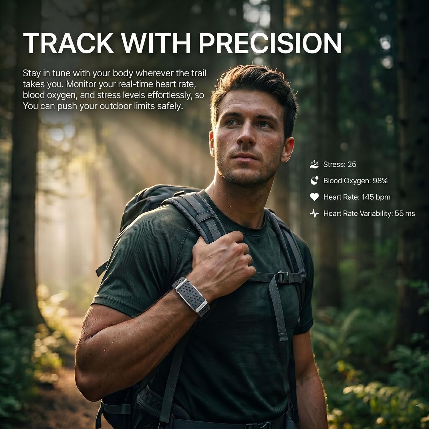 Detalle de EGQINR Fitness Tracker: Ultra-Thin Smart Bracelet with 170+ Sports Modes and 20–30 Day Battery life