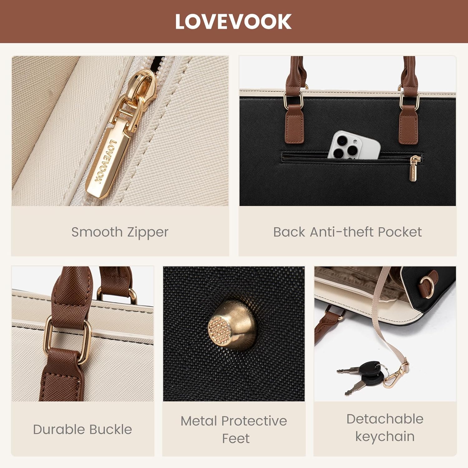 Thumbnail 5 de LOVEVOOK 15.6 Inch Laptop Tote Bag
