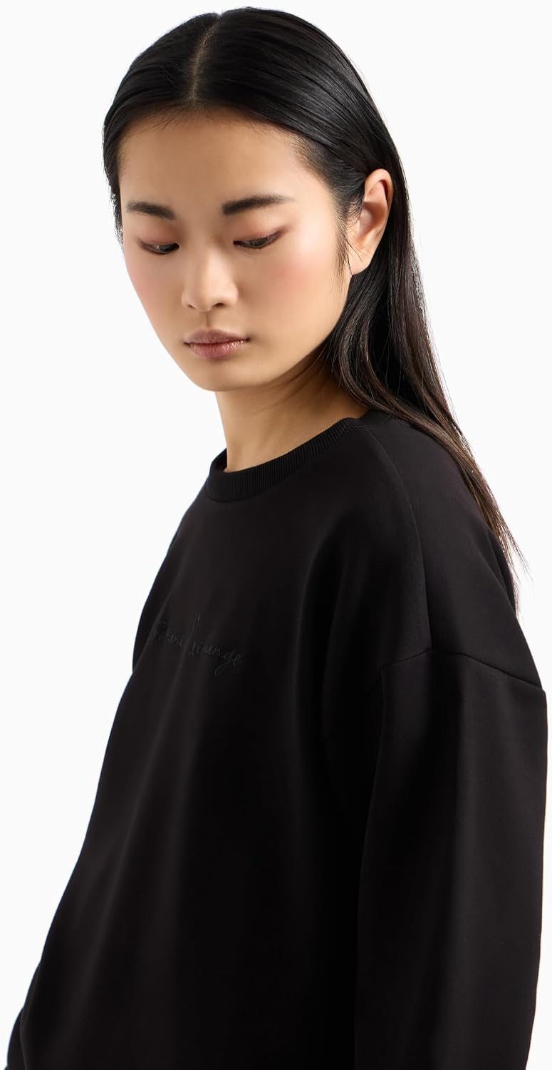 Detalle 2 de Armani Exchange Essential, Embroidered Logo Signature – Sweat-shirt femme à col rond