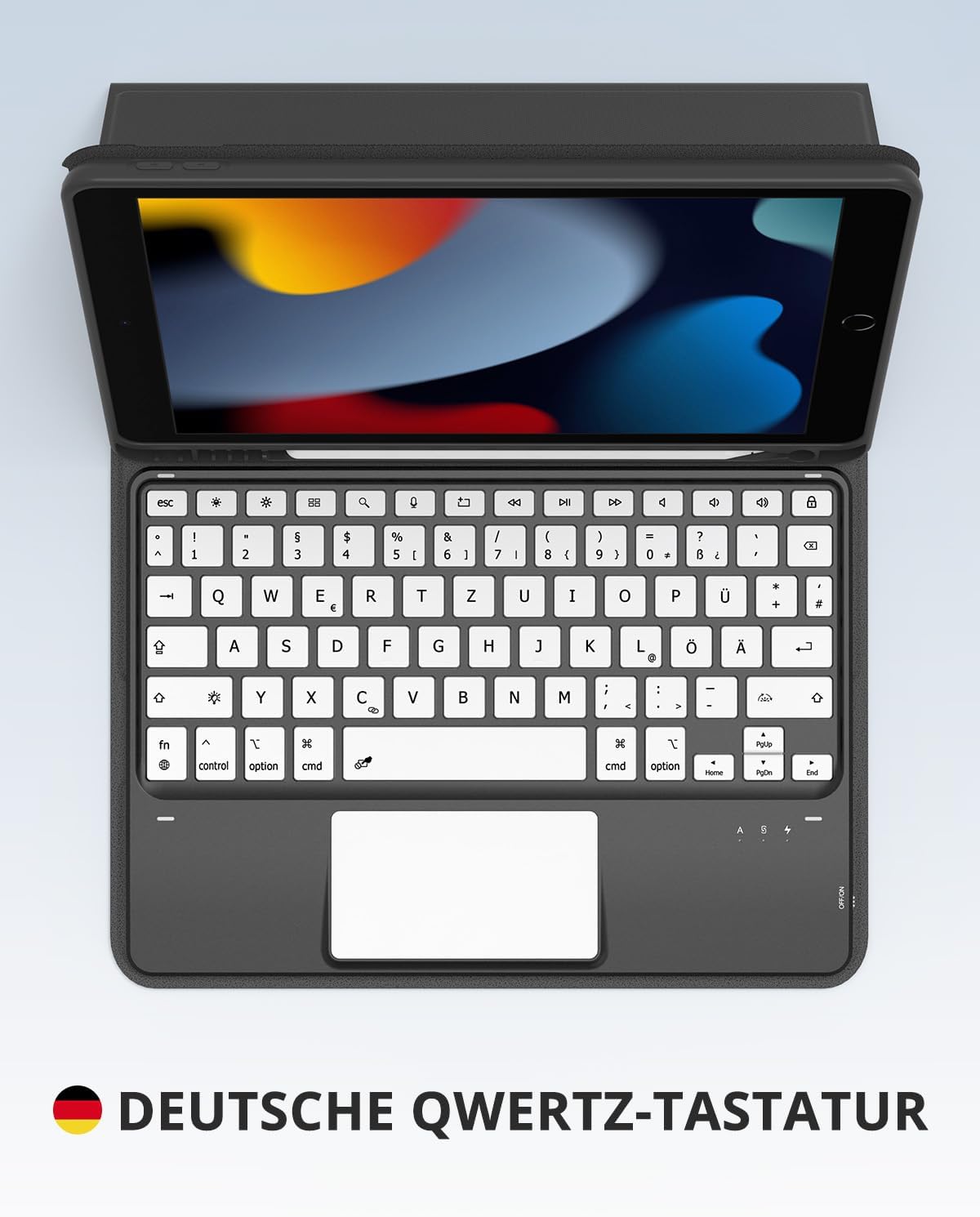 Thumbnail 5 de CACOE Hülle Tastatur für iPad 9. Generation – 10,2 Zoll mit Touchpad, kabellos, abnehmbar, 7-Farbige Beleuchtung