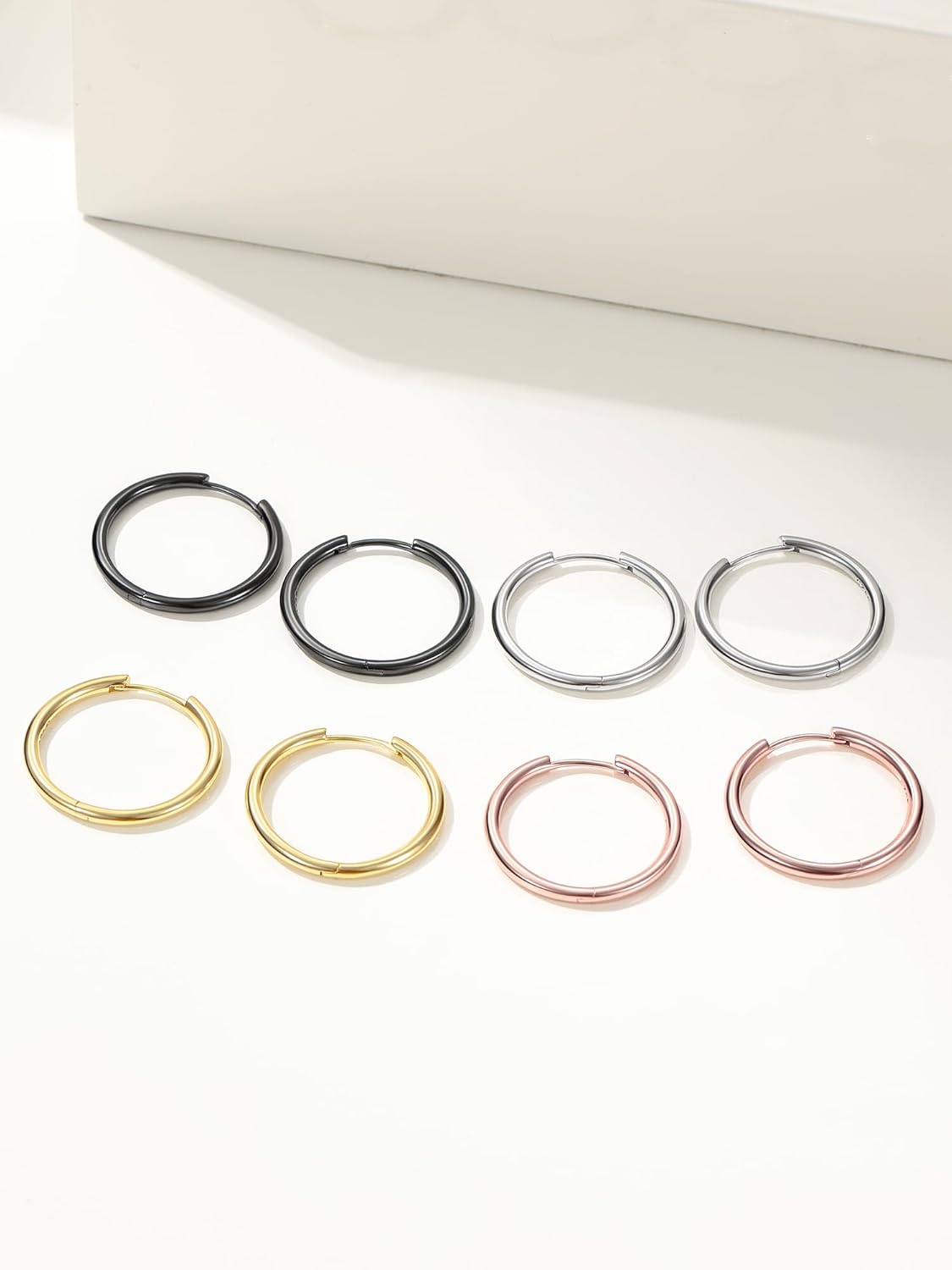 Thumbnail 6 de ChicSilver Petite Créoles Argent 925 Massif – Boucles d’Oreilles Mini Hoop, 8–20 mm