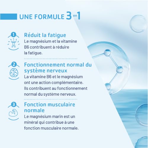 Detalle de JUVAMINE Magnésium Marin + Vitamines B6 – Anti-Stress et Fatigue, 4 mois