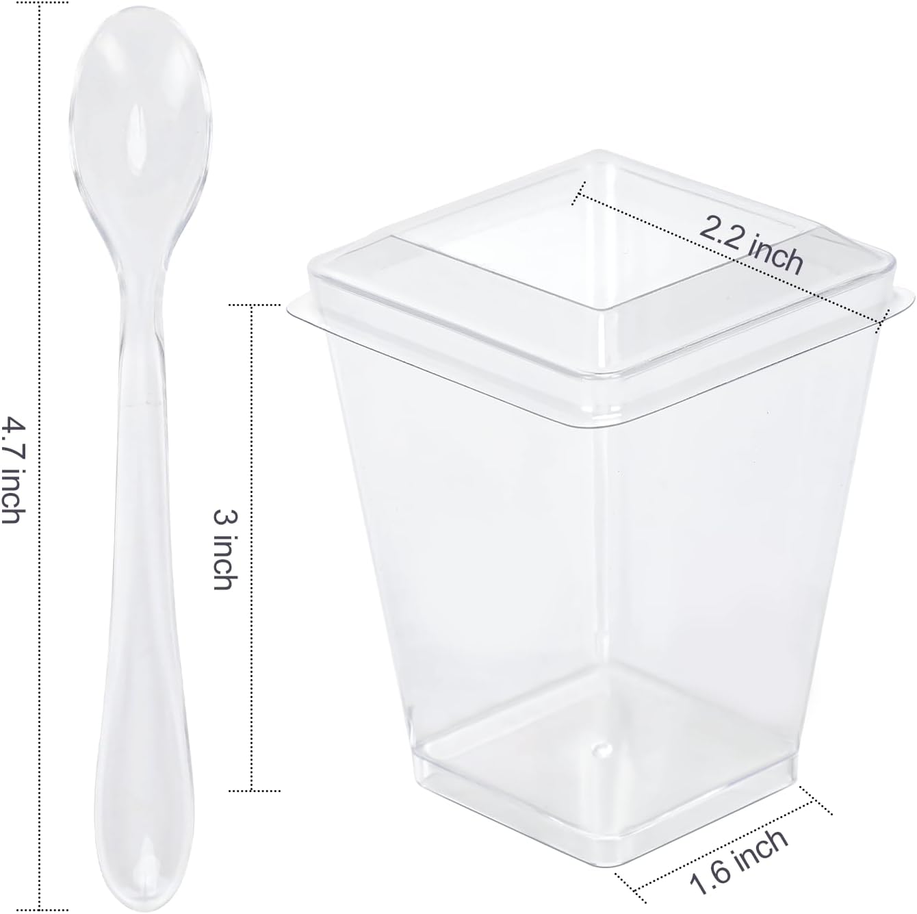 Detalle 2 de 5 oz plastic dessert cups, 50 pack