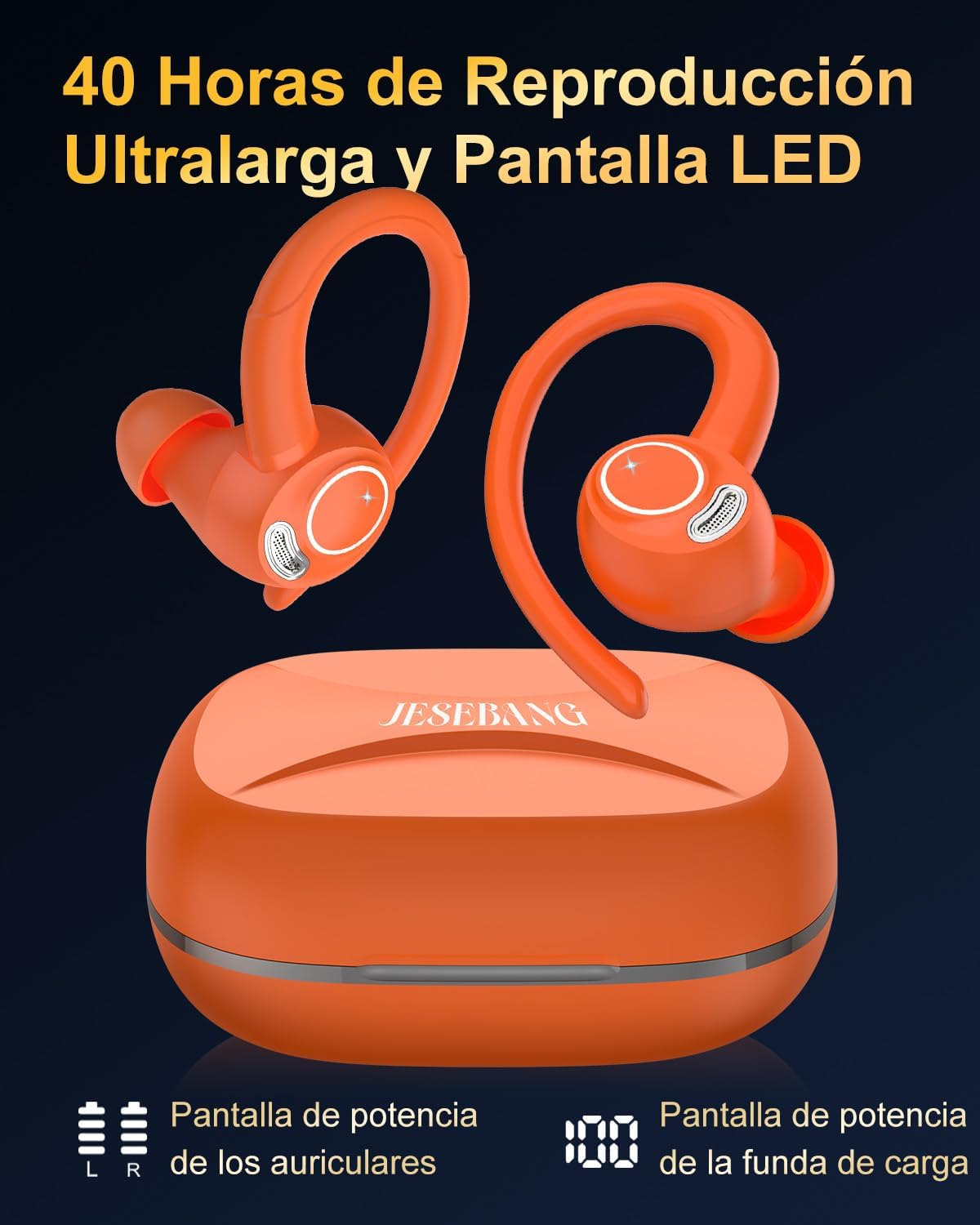 Detalle de Bluetooth Kopfhörer Sport, In-Ear, kabellos, IP7, Orange
