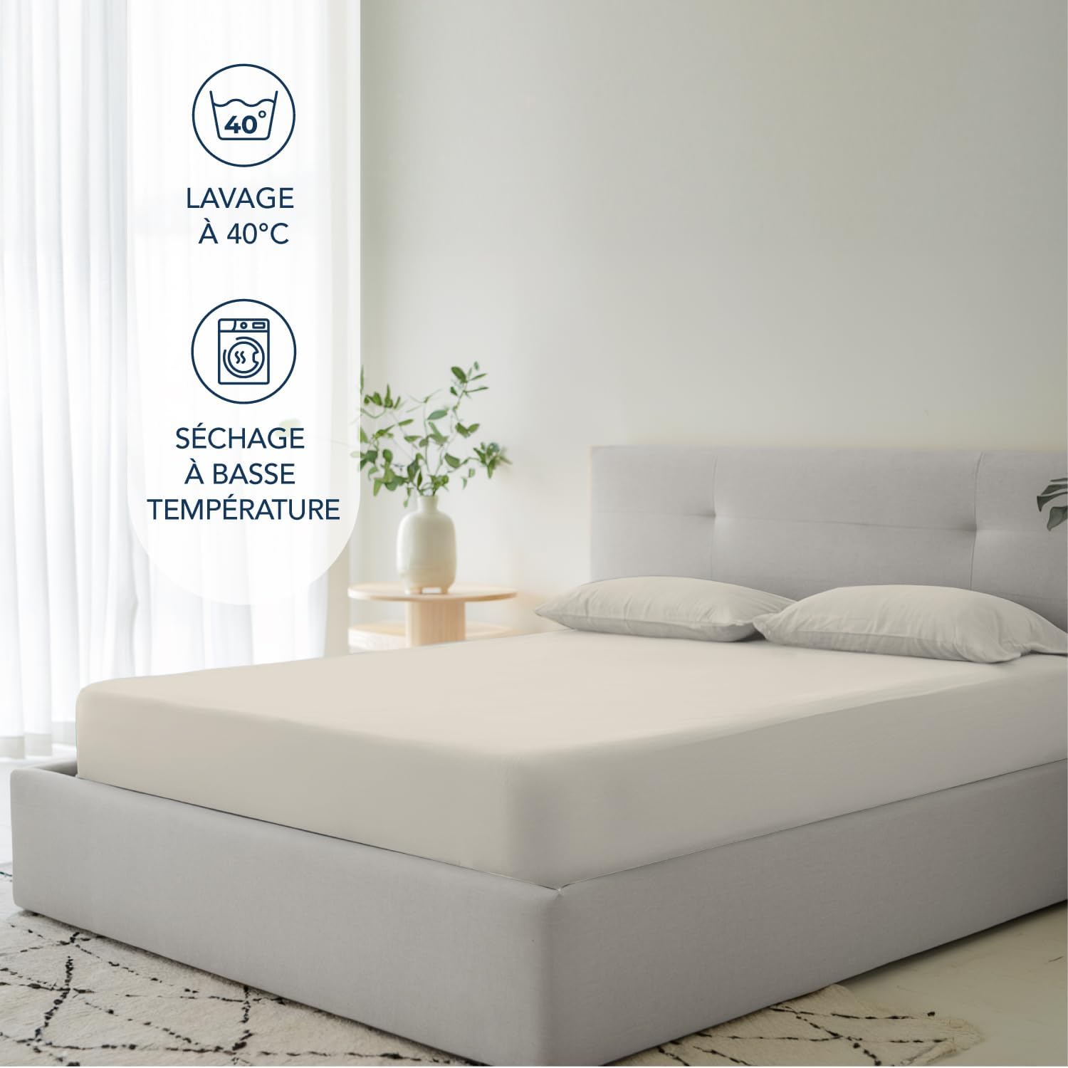 Thumbnail 4 de Dreamzie Drap Housse 160 x 200 35 cm Beige