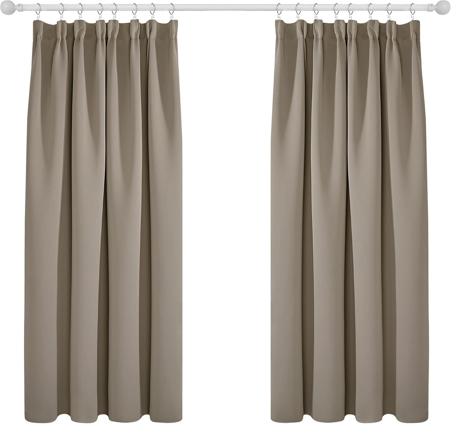 Detalle de Deconovo Solid Pencil Pleat Blackout Curtains 66x54 🪟