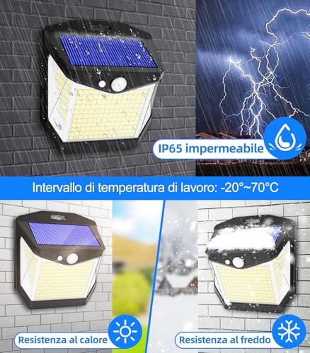 Detalle de Luci LED Esterno Giardino Solare Vanranger 248 LED – Illuminazione solare esterna con sensore PIR e 270°