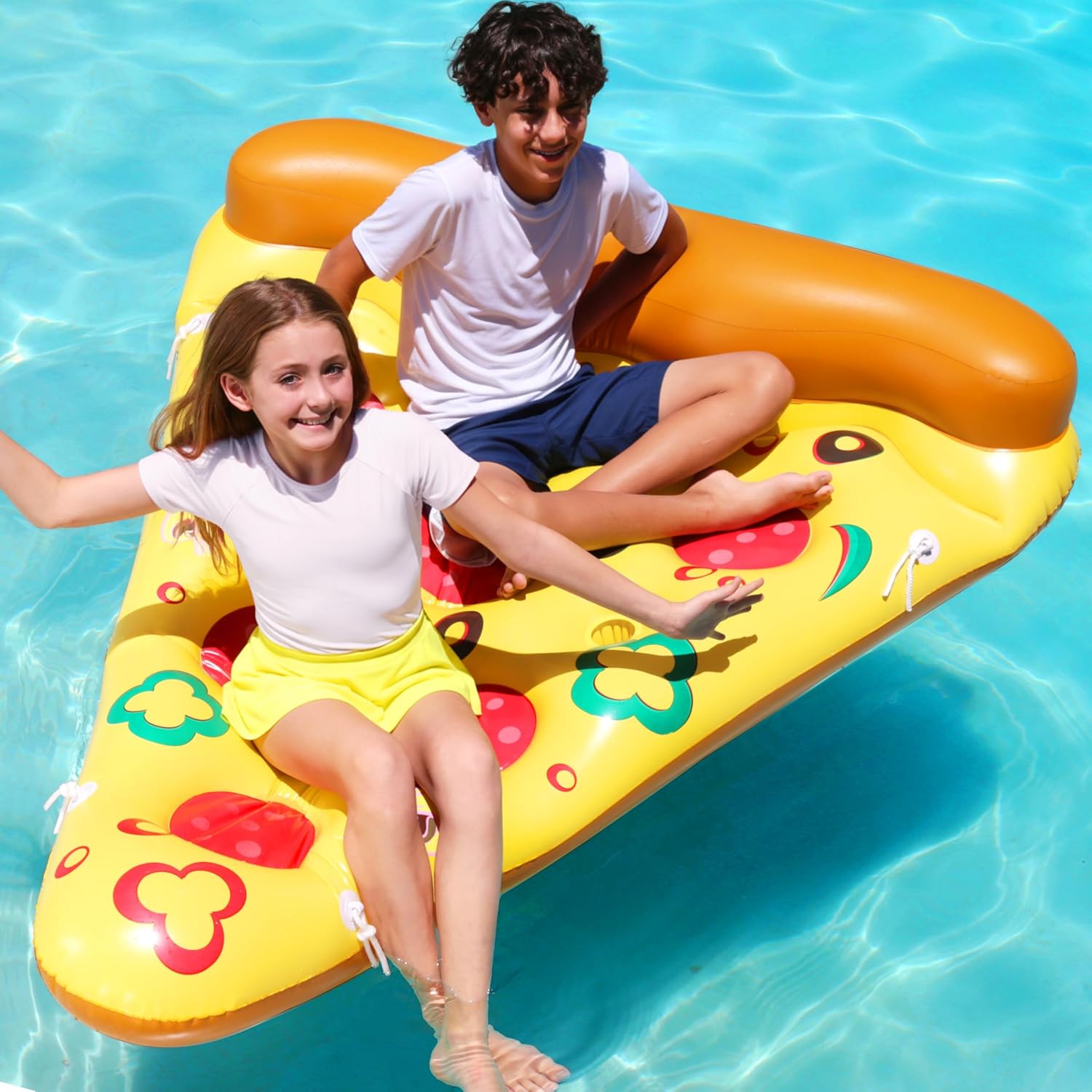 Thumbnail 4 de JOYIN Giant Inflatable Pizza Slice Pool Float (1 Pack) — Extra Large with Cup Holders