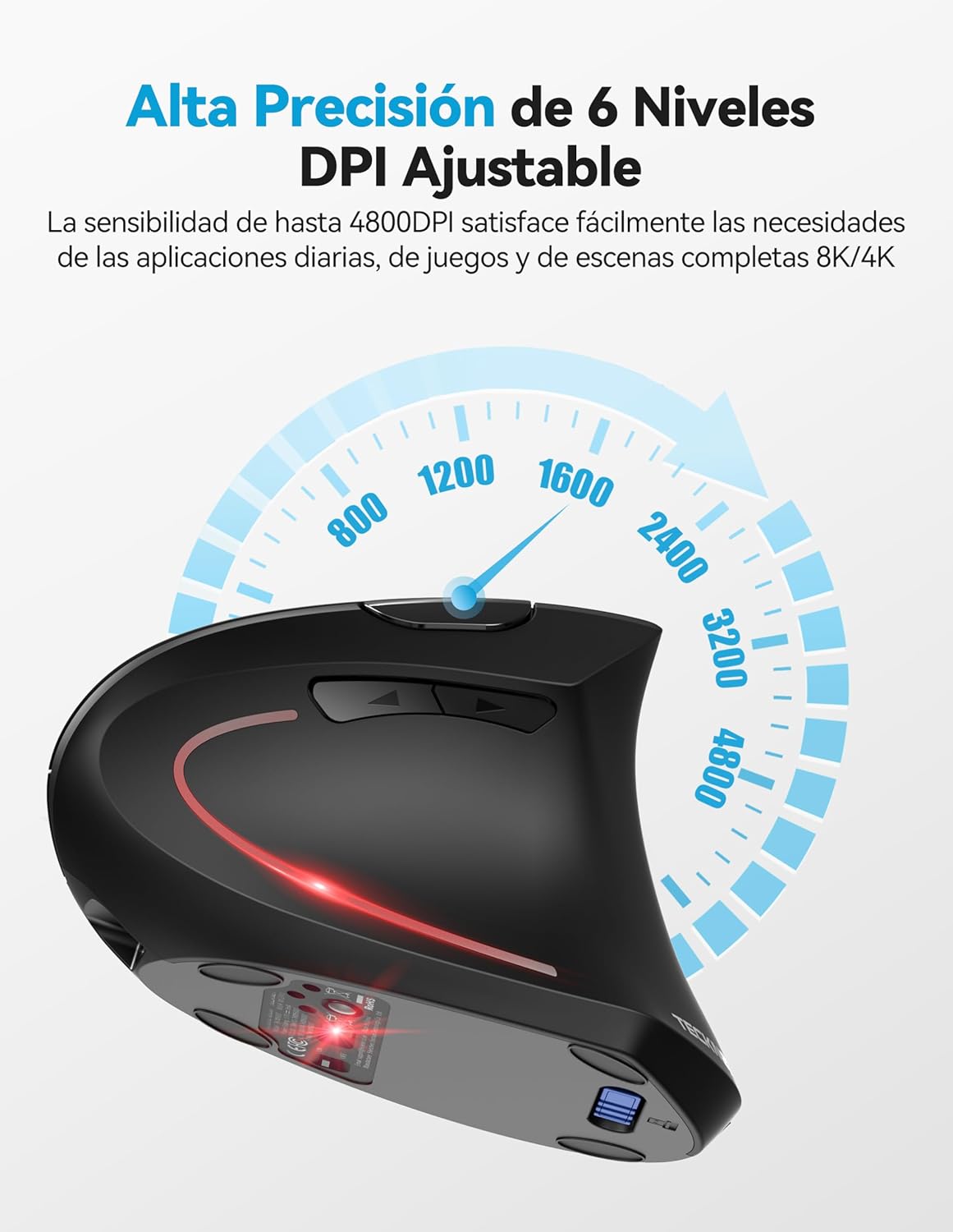 Thumbnail 4 de TECKNET Ratón Vertical Ergonómico 4800 dpi