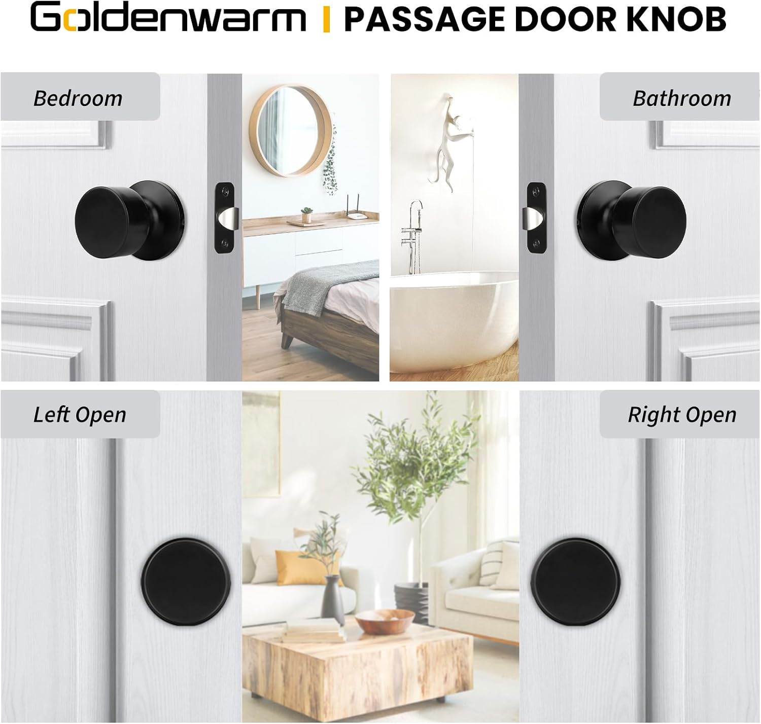 Detalle de Goldenwarm Passage Door Knobs