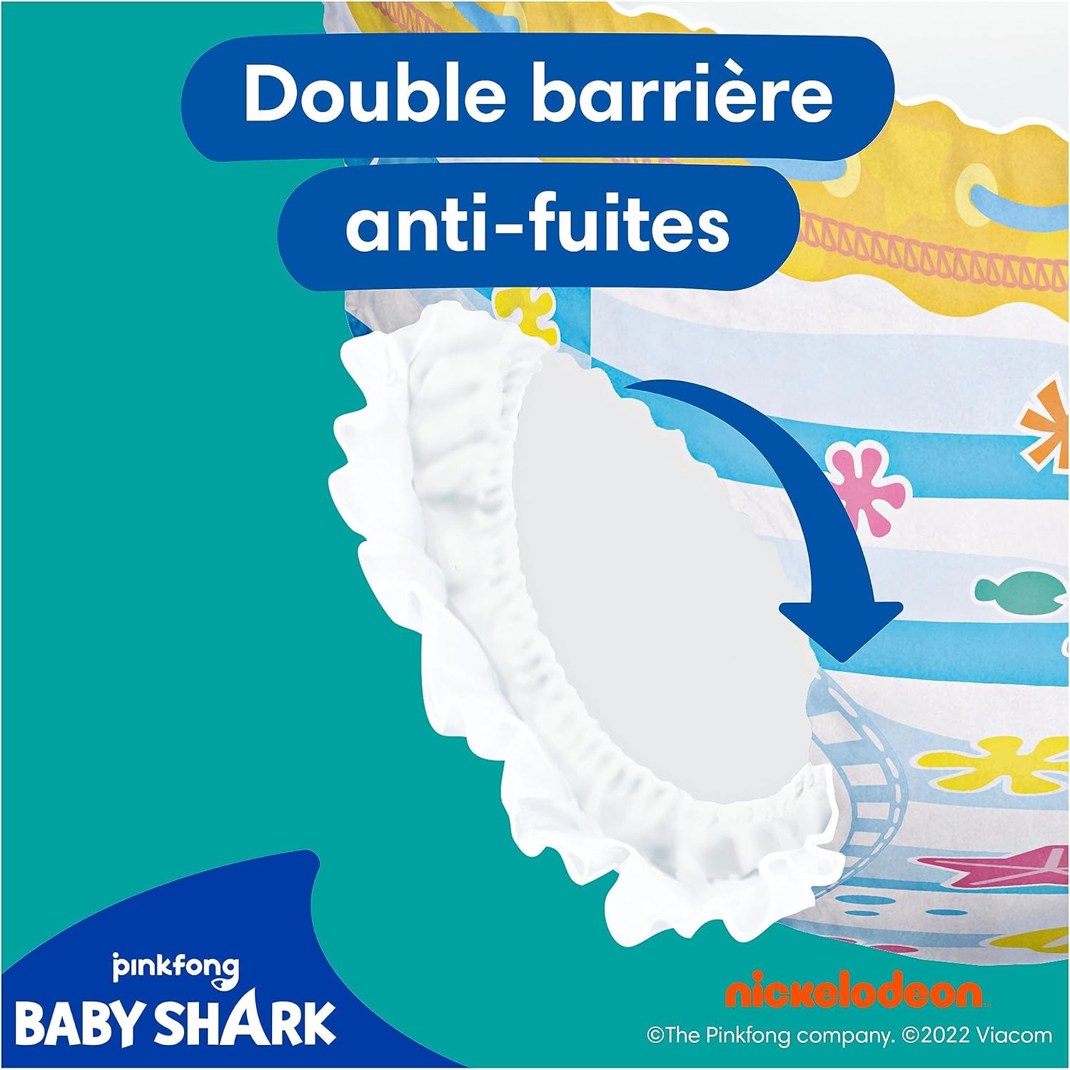 Detalle de Pampers Splashers Taille 4-5 – 11 Couches-Culottes de Bain Jetables 9-15 kg, Baby Shark (Édition Limitée)