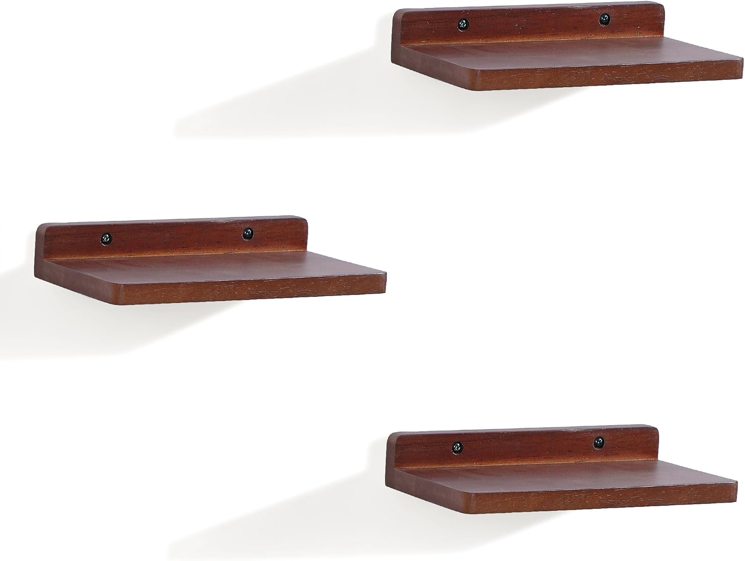 Thumbnail 6 de NIUBEST Kleines Schweberegal Set (3 Stück) in Walnuss, 12,7 x 21,6 cm – Wandregale für Küche, Bad, Büro