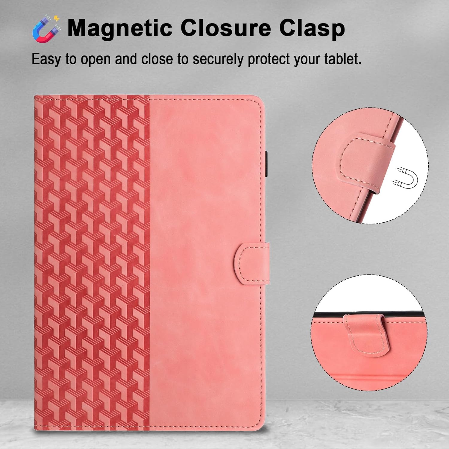 Thumbnail 4 de Hülle für Samsung Galaxy Tab A11 Plus / Galaxy A9 Plus 11 Zoll – PU Leder Folio Case mit Standfunktion, Kartenfächern, rosa