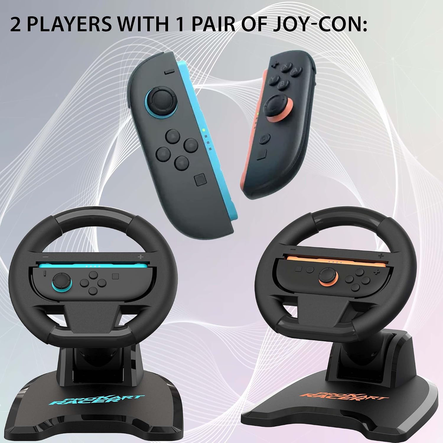Detalle de Subsonic lot de 2 volants de course pour Joy-Con Switch et Switch 2 (noir)