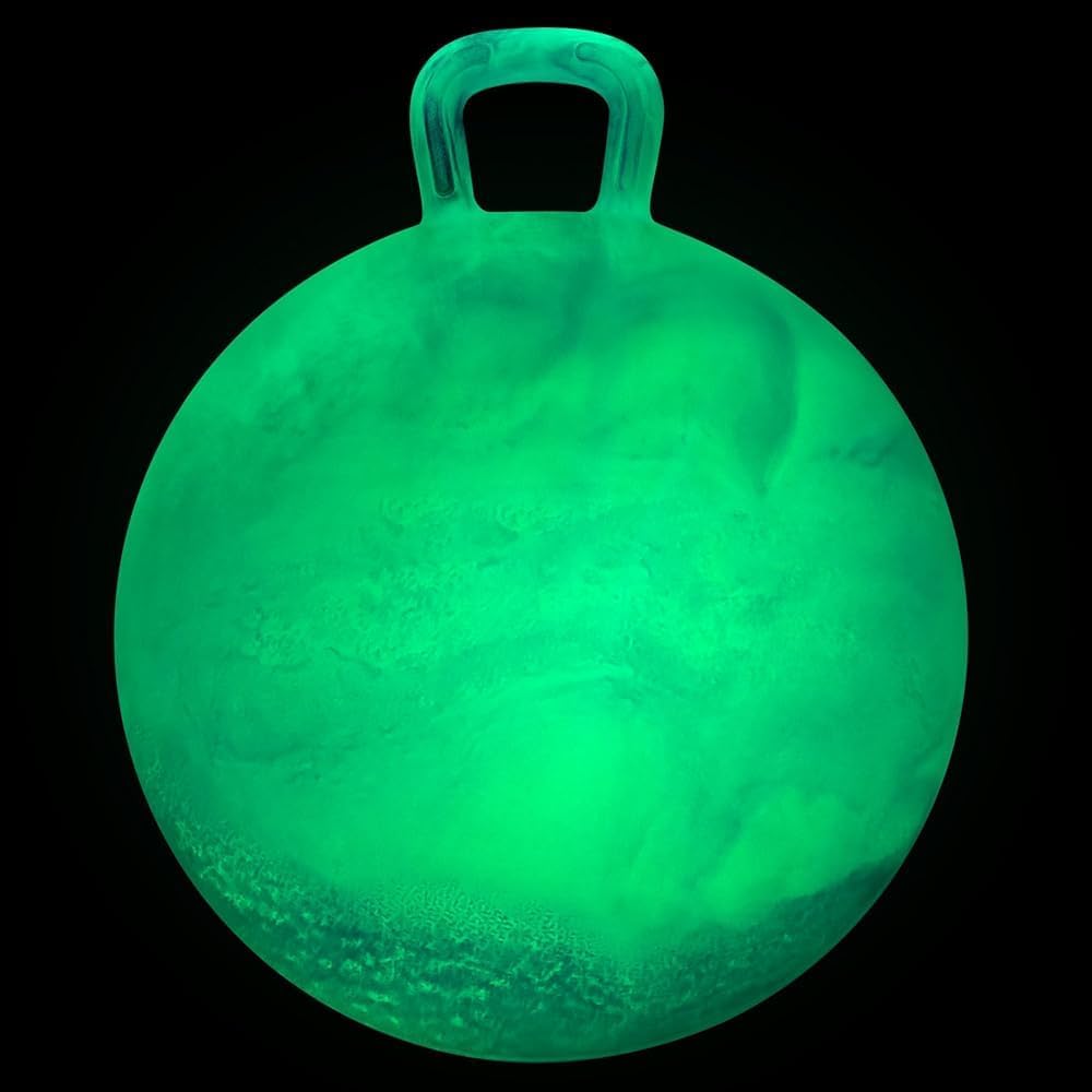 INPODAK Space Hopper for Kids – Glow-in-the-Dark 20 Inch Hopping Ball with Handle