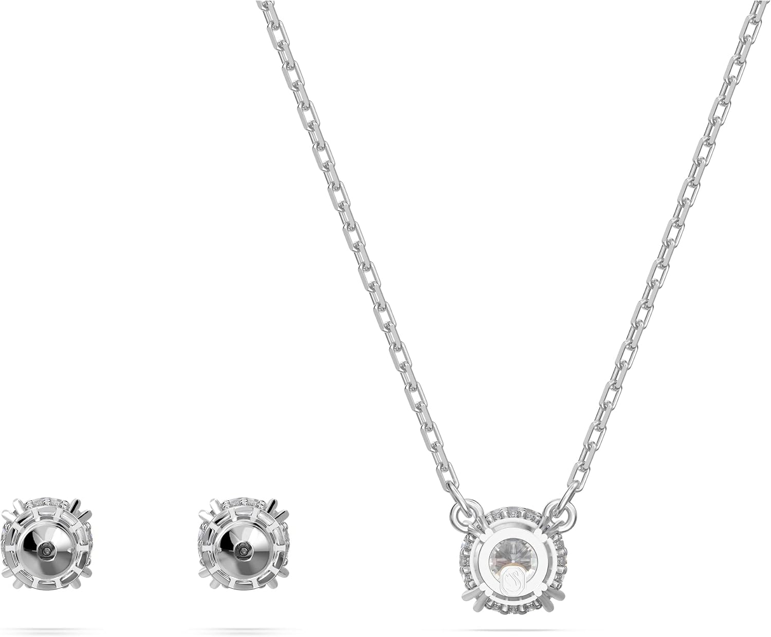 Thumbnail 3 de Swarovski Stilla Set Weiß Rhodiniert Halskette Ohrringe
