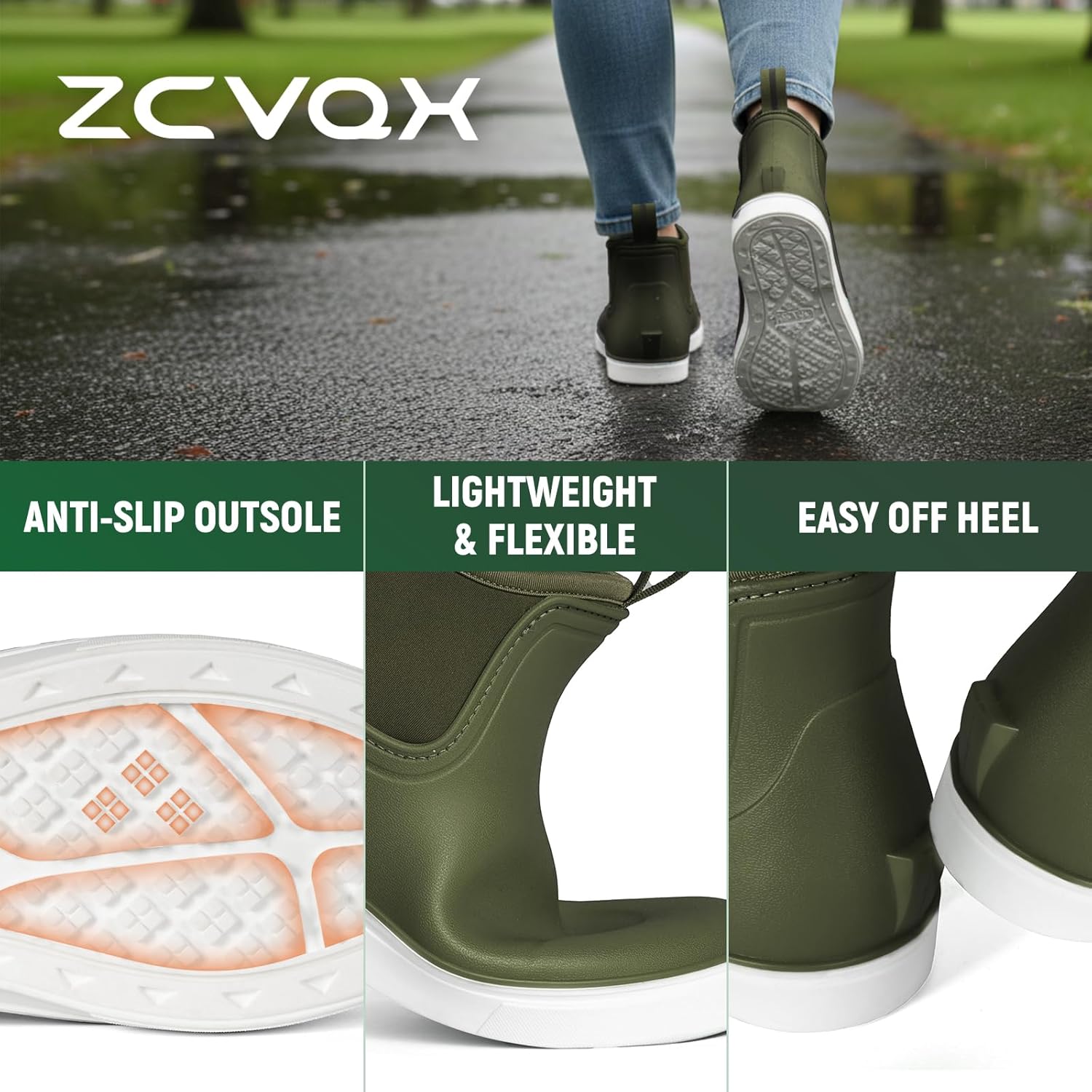 Thumbnail 2 de ZCVQX Women's Deck Boots Waterproof Ankle Rain Boots