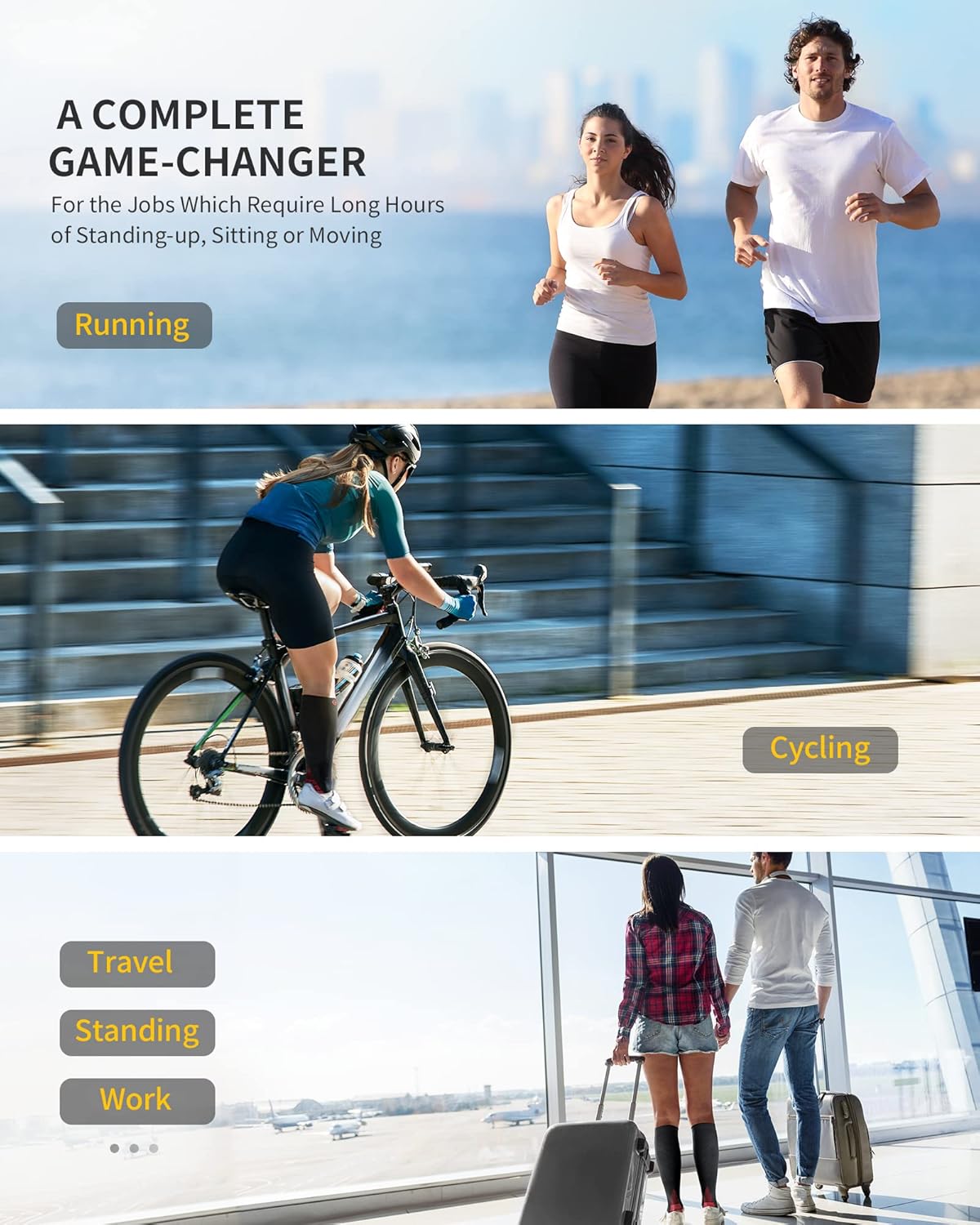 Thumbnail 6 de CAMBIVO Kompressionsstrümpfe für Damen und Herren (2 Paar) – Stützsocken für Sport, Flug, Reise & Radsport