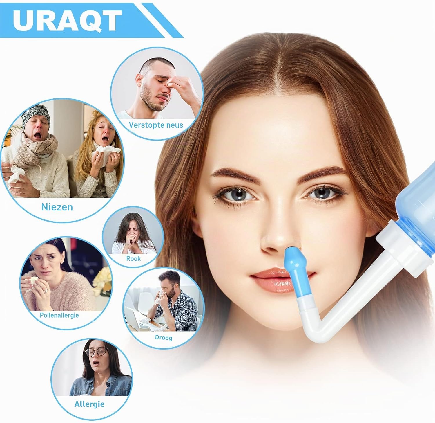 Thumbnail 3 de URAQT C-xibihu-BE neusspoelset, 300 ml, met twee mondstukken