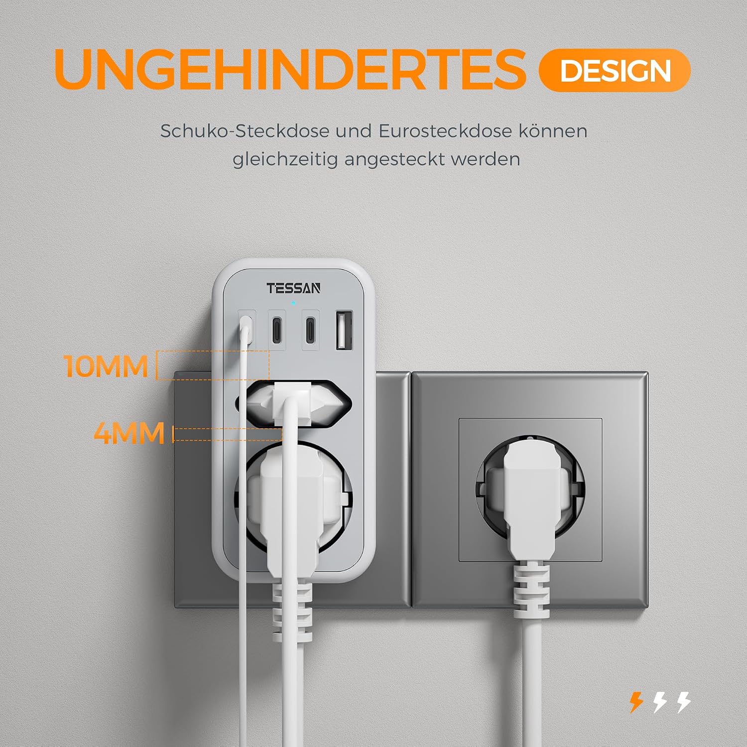 Thumbnail 5 de TESSAN USB-C Mehrfachstecker 3600 W, grau