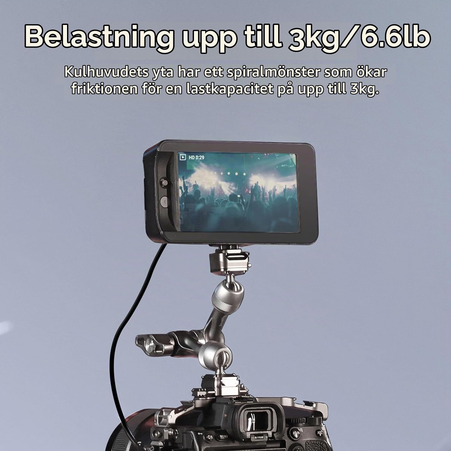 Thumbnail 3 de SMALLRIG 4489 11-tums magic arm med HawkLock H21 och 3 kg kapacitet