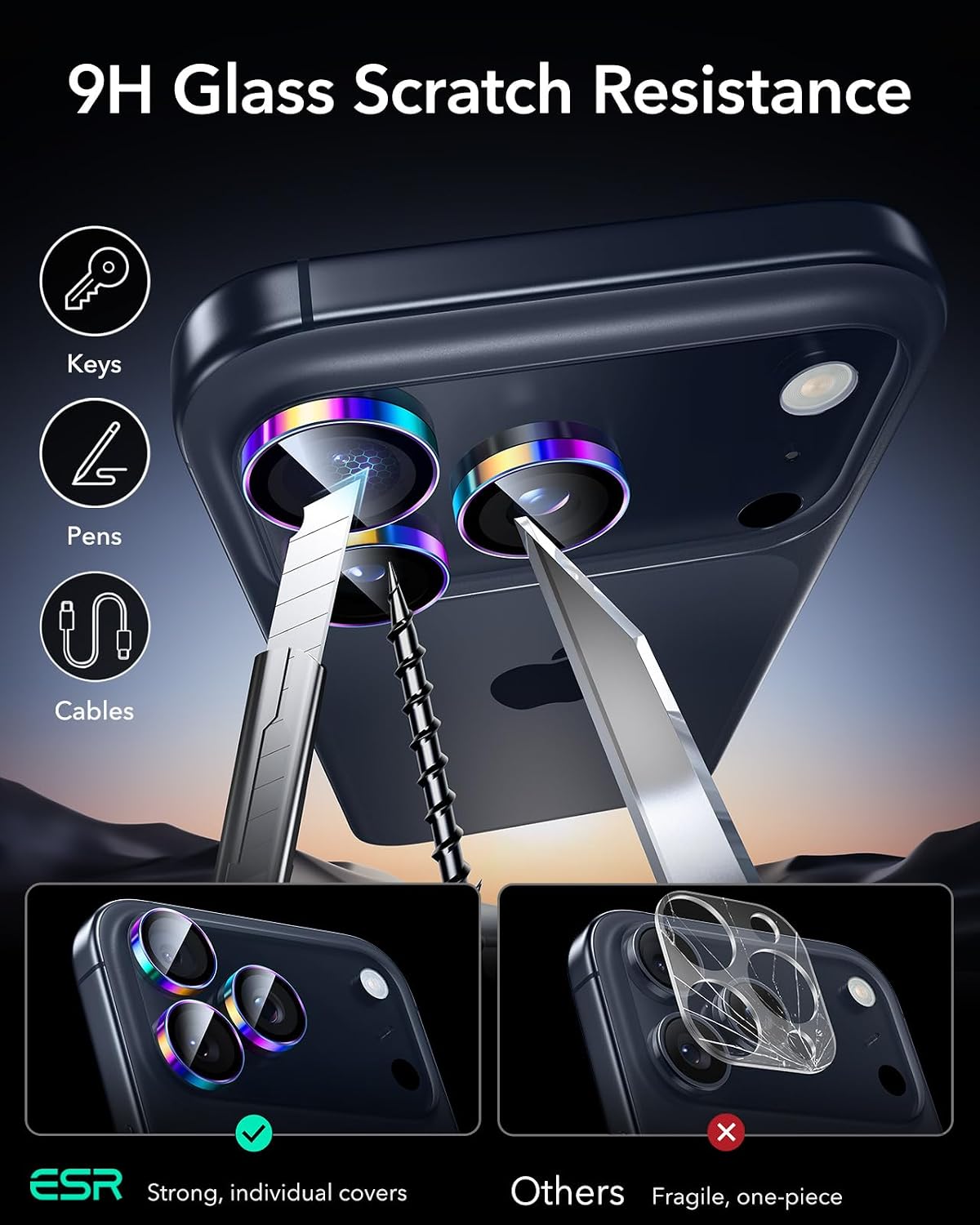Thumbnail 5 de ESR Camera Lens Protector for iPhone 17 Pro Max, 1 pack