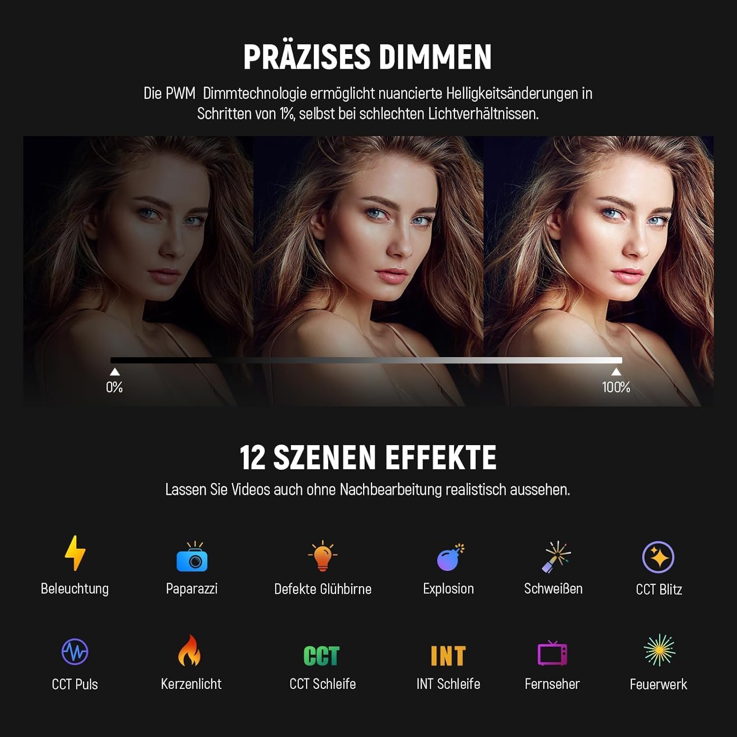 Thumbnail 4 de NEEWER CB300B 320W COB Videoleuchte mit 2,4G/APP-Fernbedienung und Bowens-Halterung