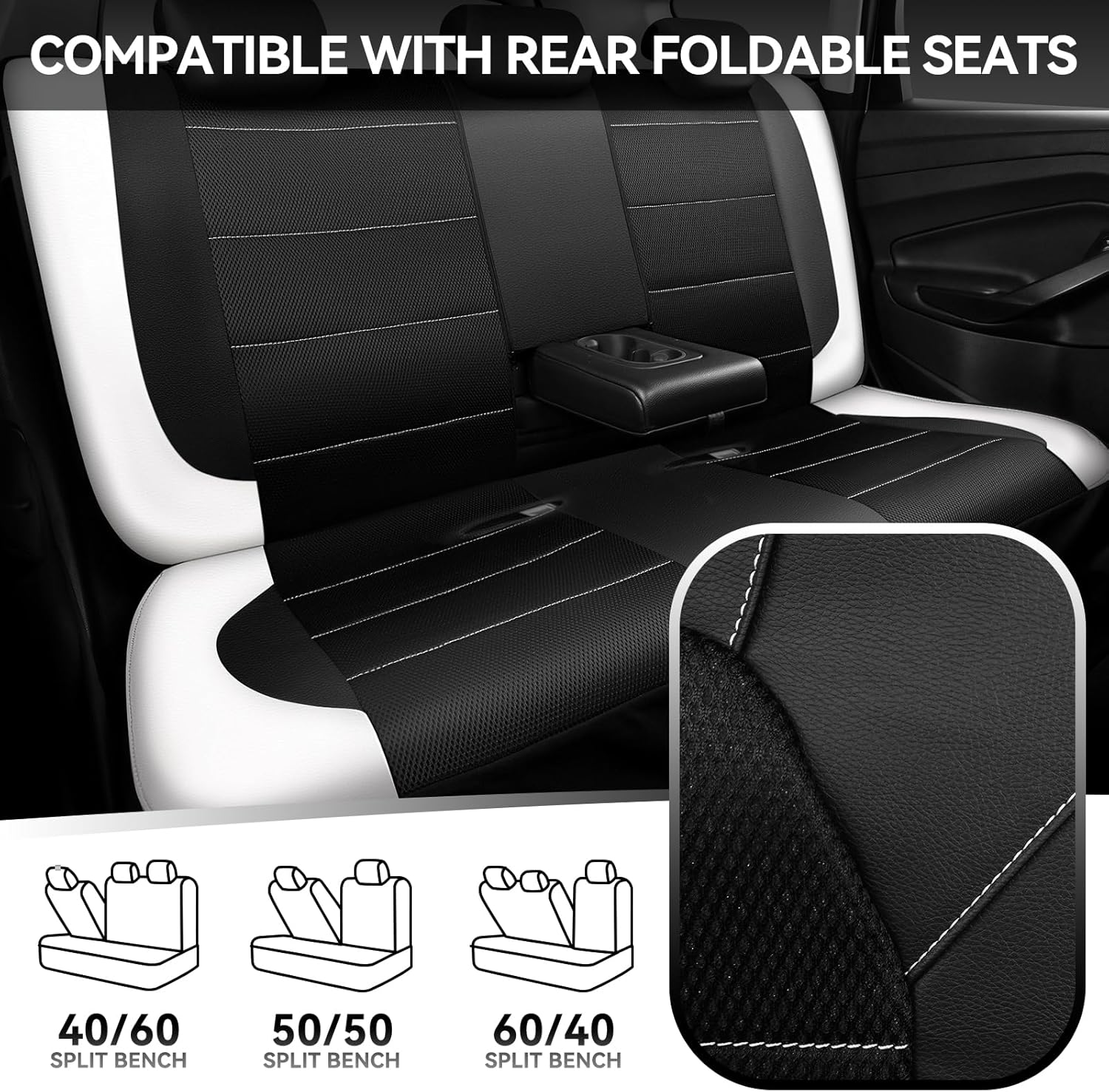 Thumbnail 4 de CAR PASS Universal Leather Car Seat Covers Full Set