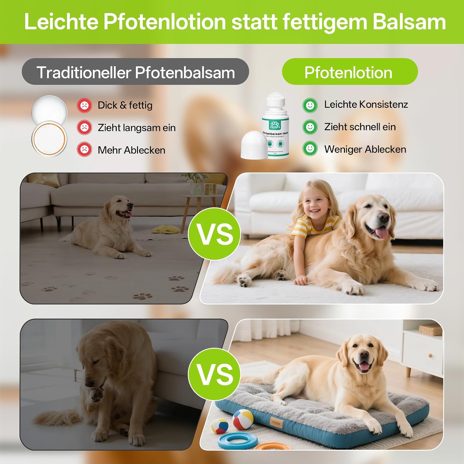 Detalle de Tinioey Pfotenbalsam Hund 70 ml im Stick-Design – Pfotenschutz für Winter, ohne Handkontakt