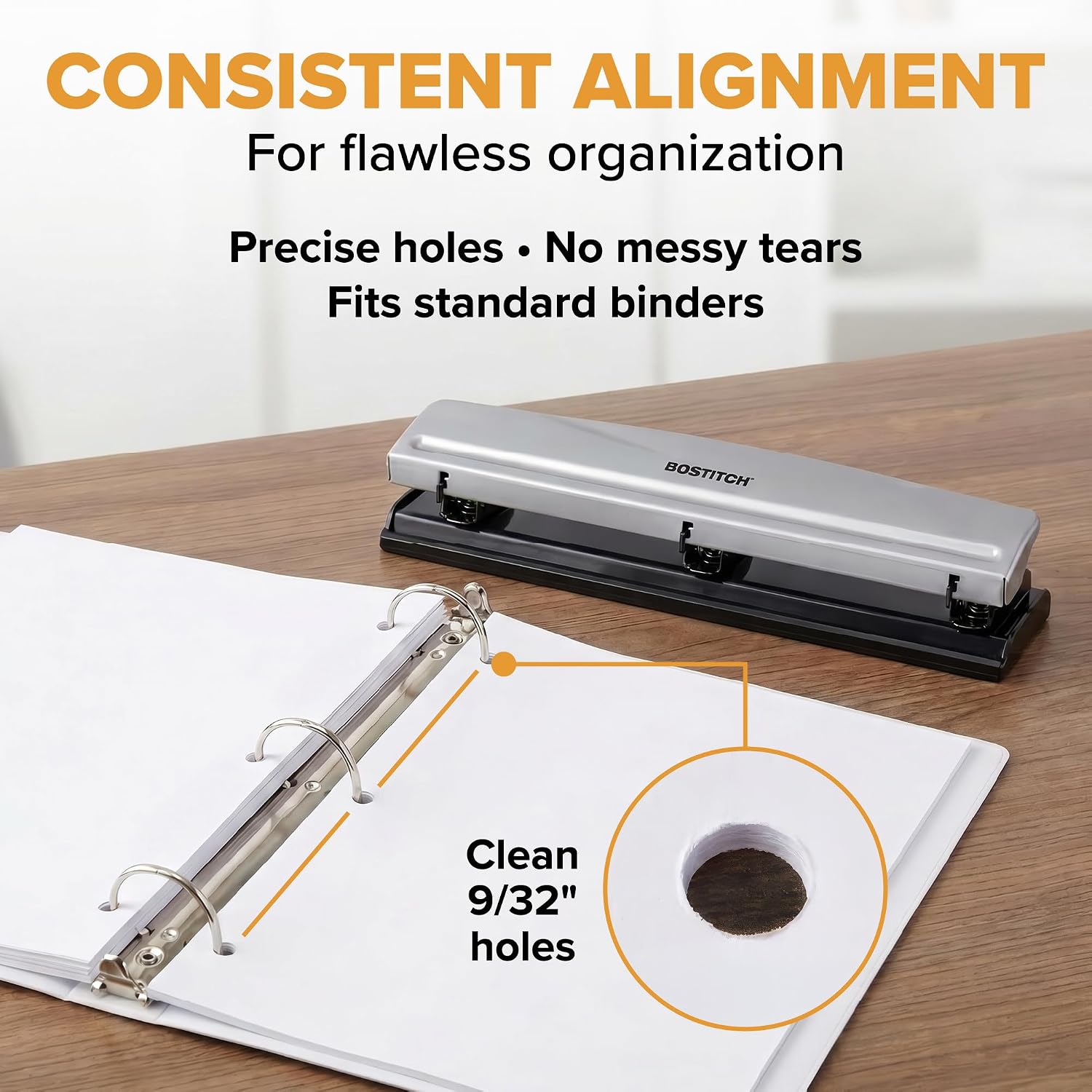 Detalle de Bostitch 3-Hole Paper Punch, 15-Sheet Capacity