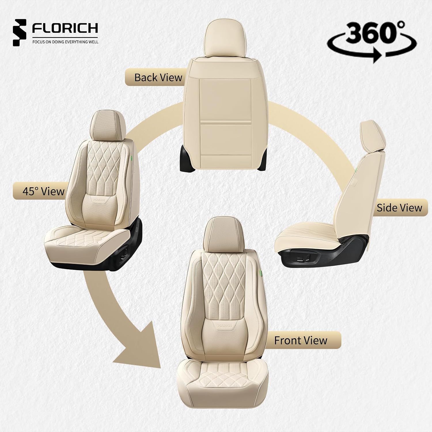 Detalle de FLORICH Front Seat Covers, Beige