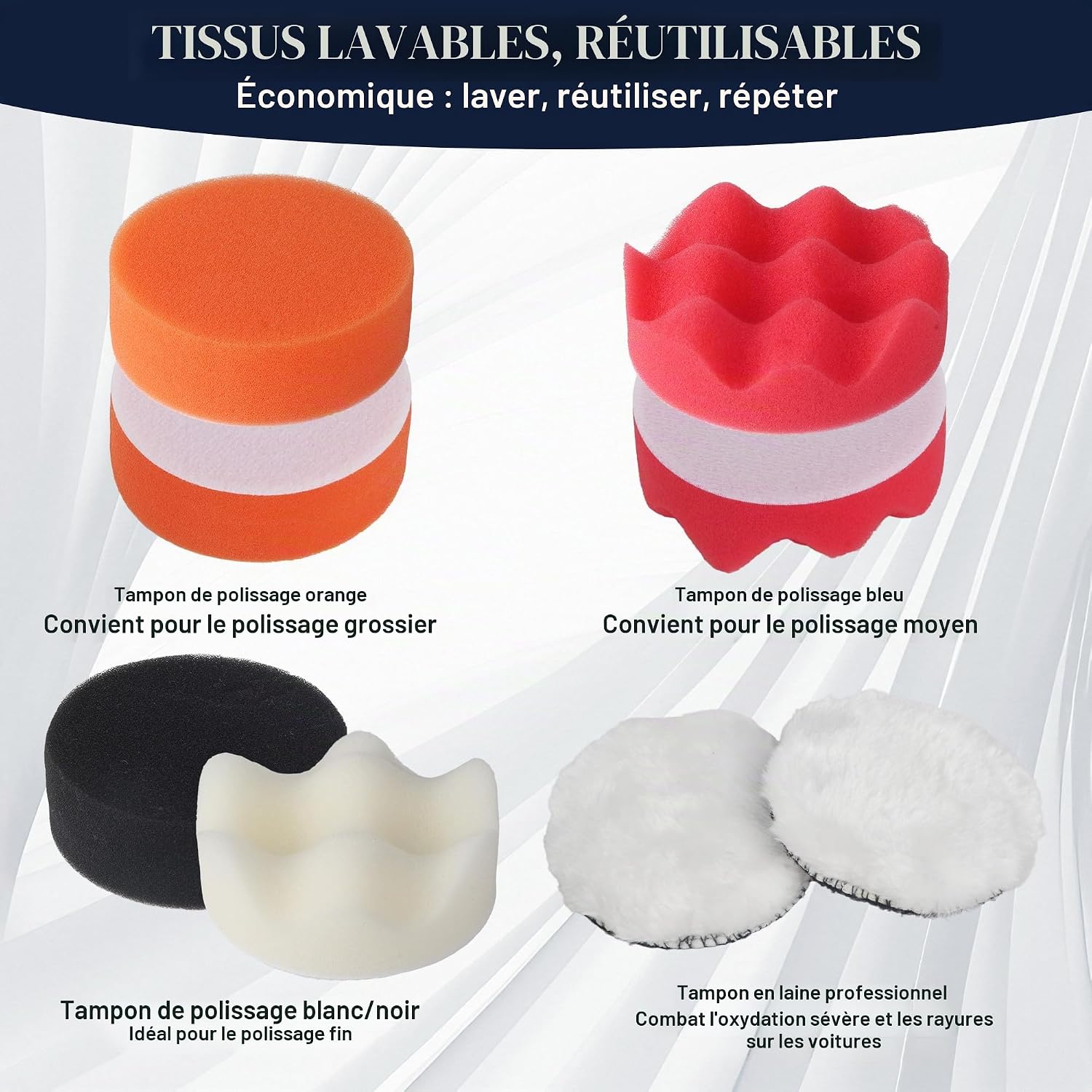 Detalle de DUBUOZA 145 Kit Renovation Phare Voiture – Ensemble complet pour ponçage et polissage