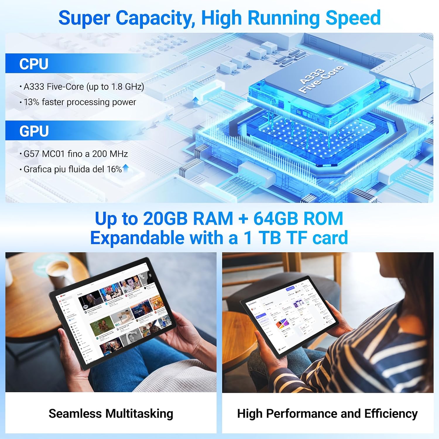 Thumbnail 2 de Gleeso Tablet 10 inch with Android 15 and Octa-Core Performance