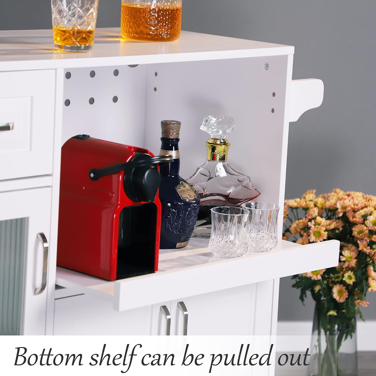 Detalle de PHI VILLA Microwave Stand Cart MDF