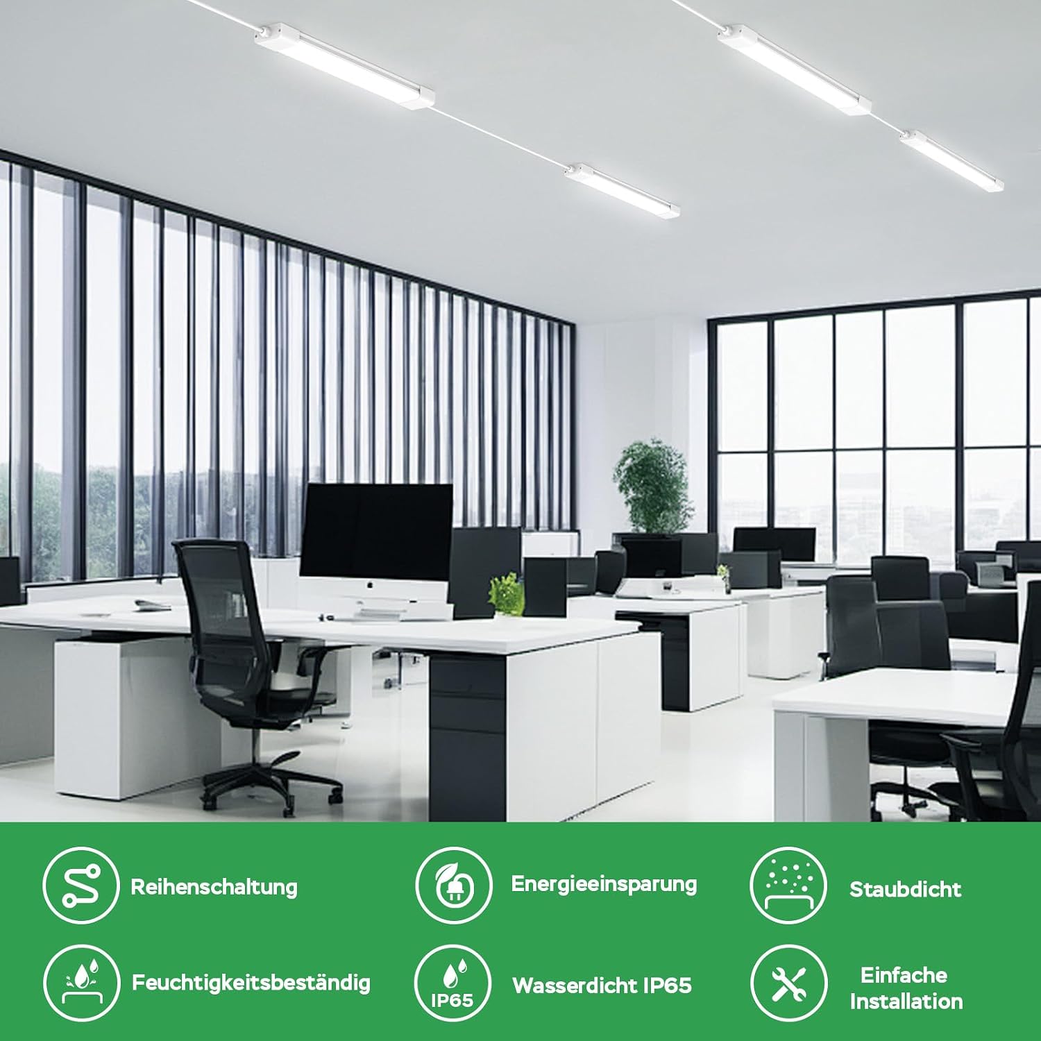 Detalle de Modlicht Feuchtraumleuchte LED 60 cm | 18W, 1980 lm, 4000K neutralweiß, IP65